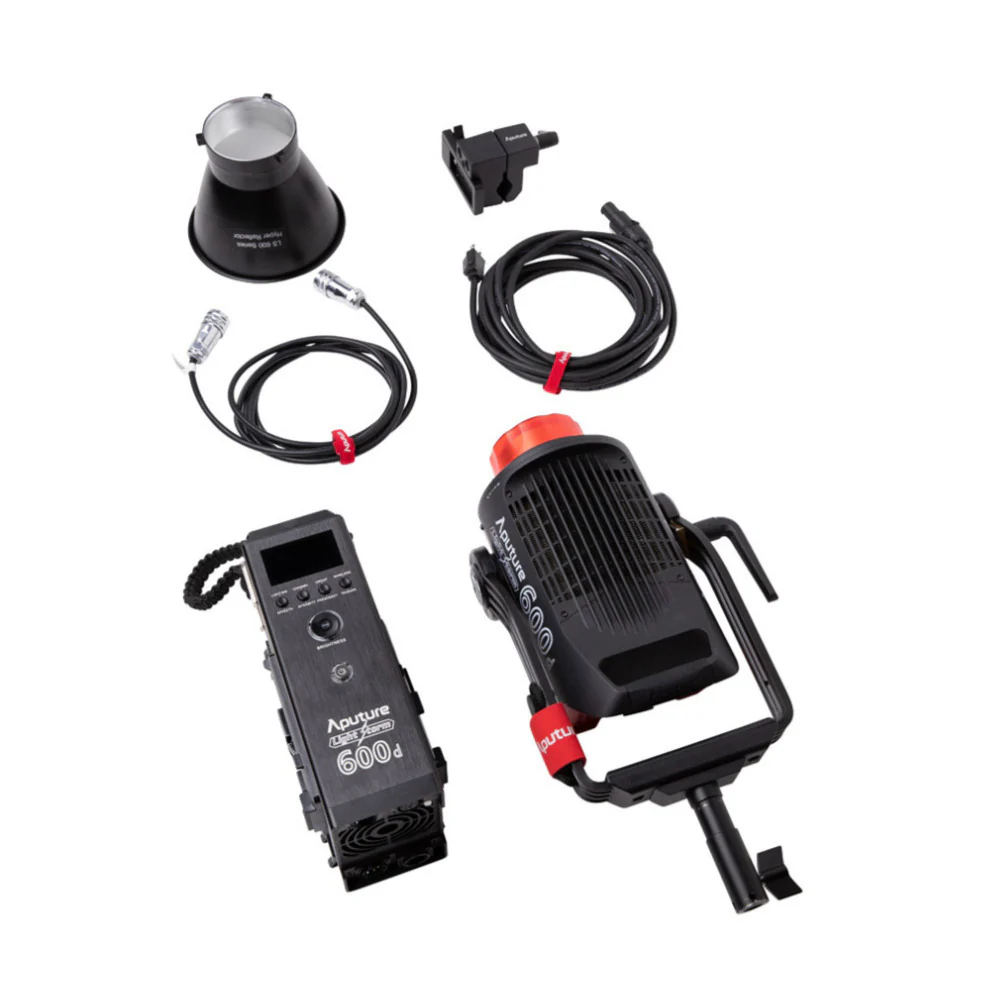 Aputure LS 600d Daylight LED Monolight (V-Mount) with C-Stand, F10 Barndoors, Light Dome III - Image 6