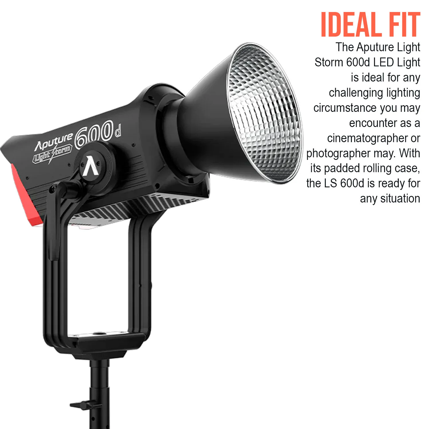 Aputure Light Storm 600d LED Light (V-Mount) with Light Dome SE 35.5-Inch Softbox Bundle - Image 3