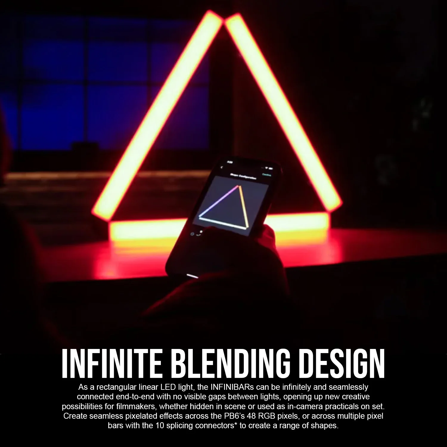 Aputure Infinibar PB6 Flexible Wireless Pixel Bar with INFINIBAR PB6 Light Modifier Softbox Bundle - Image 4
