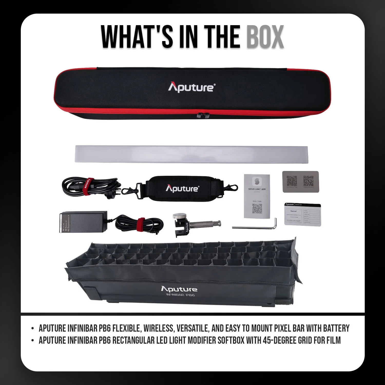 Aputure Infinibar PB6 Flexible Wireless Pixel Bar with INFINIBAR PB6 Light Modifier Softbox Bundle - Image 6
