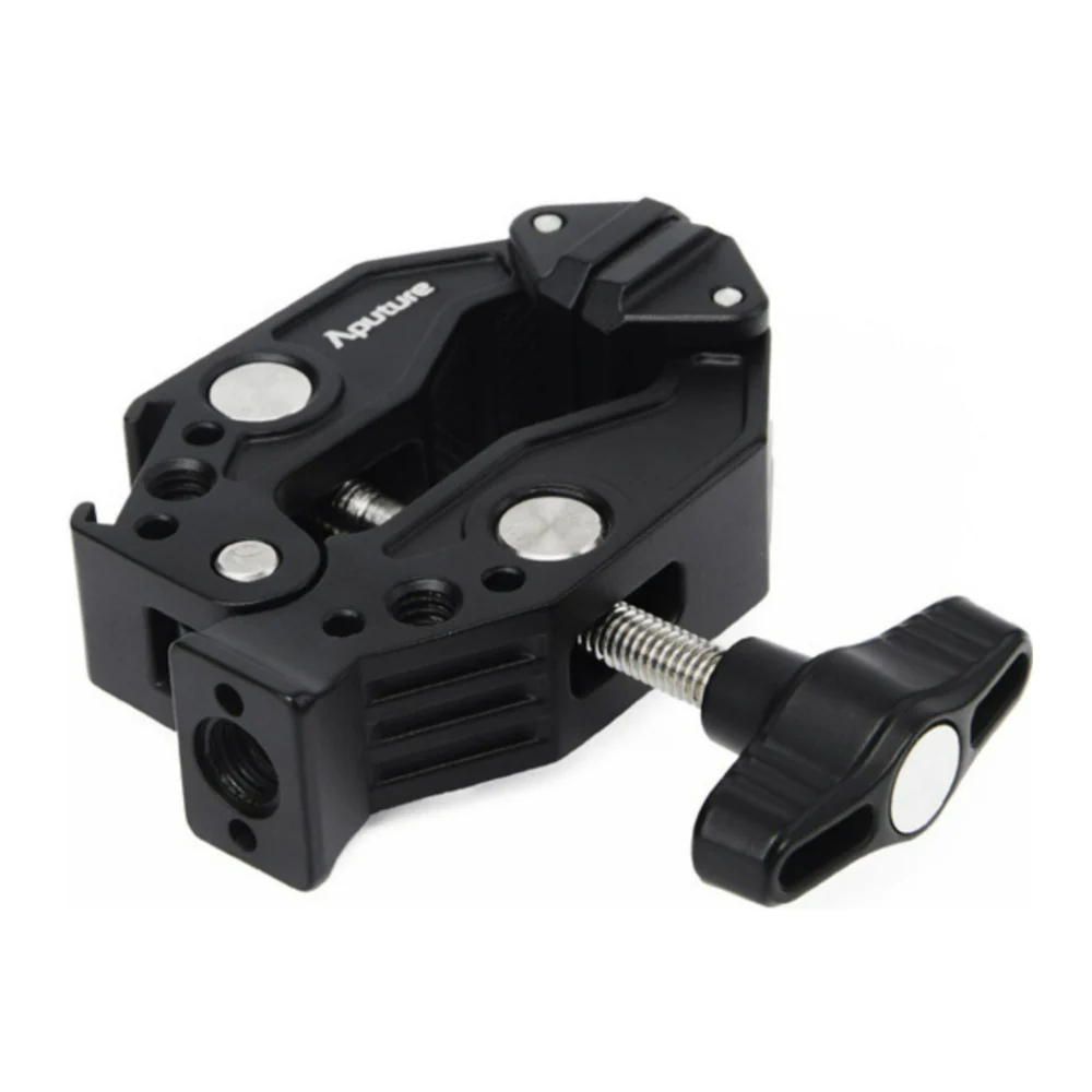 Aputure Super Mounting Clamp with Cold Shoe and Threads for Securing Lights and Accessories (Black) - Image 2