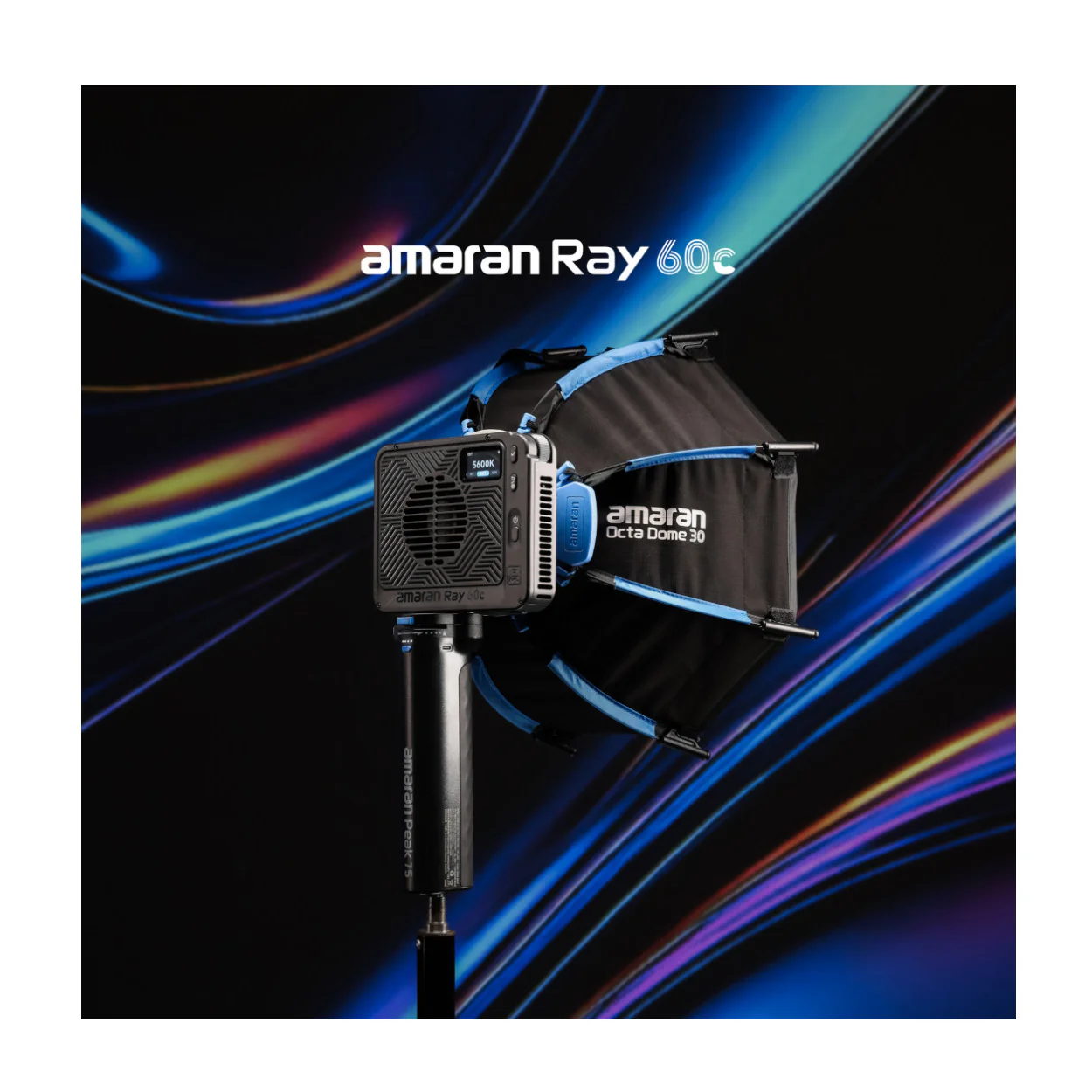 Amaran Ray 60c Full-Color RGB LED Video Light Bundle with Octa Dome 60 Softbox - Image 8