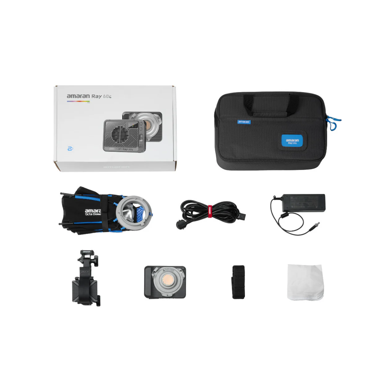 Amaran Ray 60c Full-Color RGB LED Video Light and Bowens Mount Softbox Bundle - Image 4