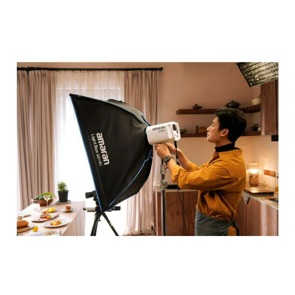 Amaran Ray 360c Full-Color COB Video Light (US) with Light Box 60x90 Softbox - Image 9