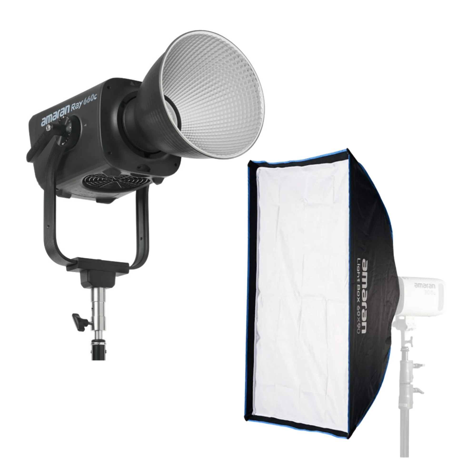 Amaran Ray 660W Full-Color COB Video Light with Softbox Bundle