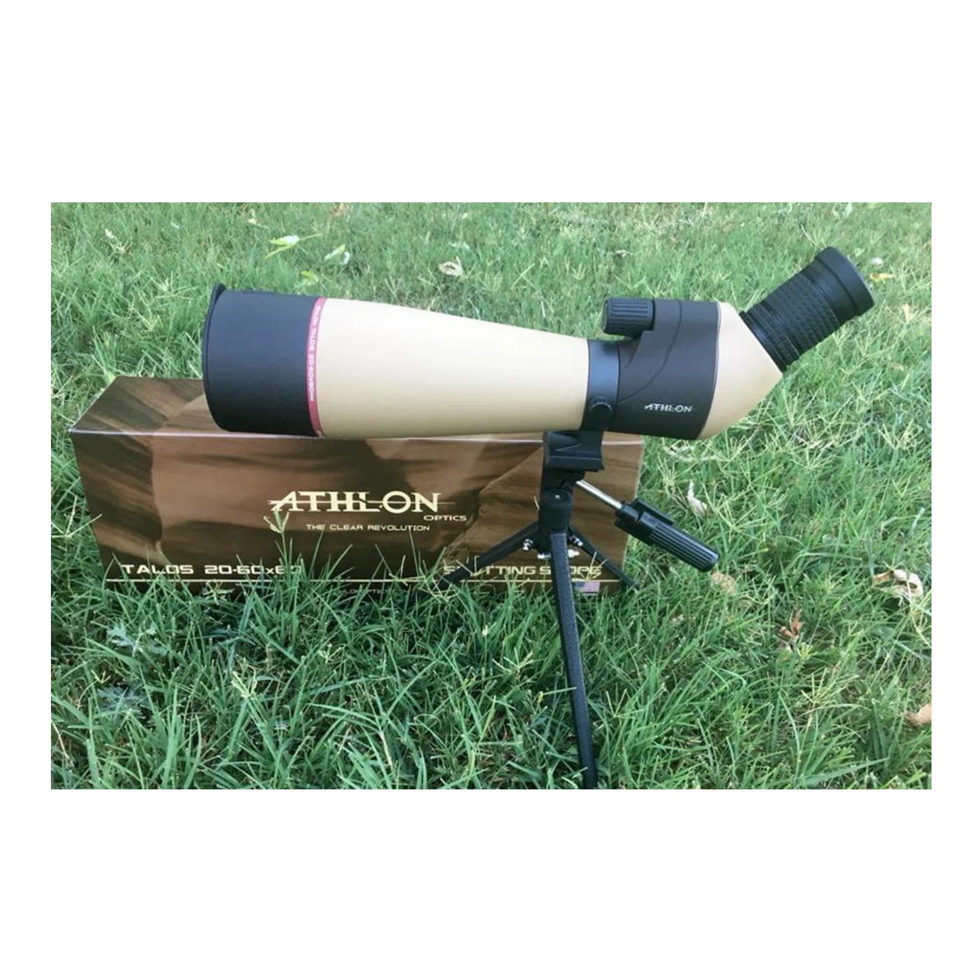 Athlon Optics Talos 20-60x80 Angled Spotting Scope (Tan) - Image 6