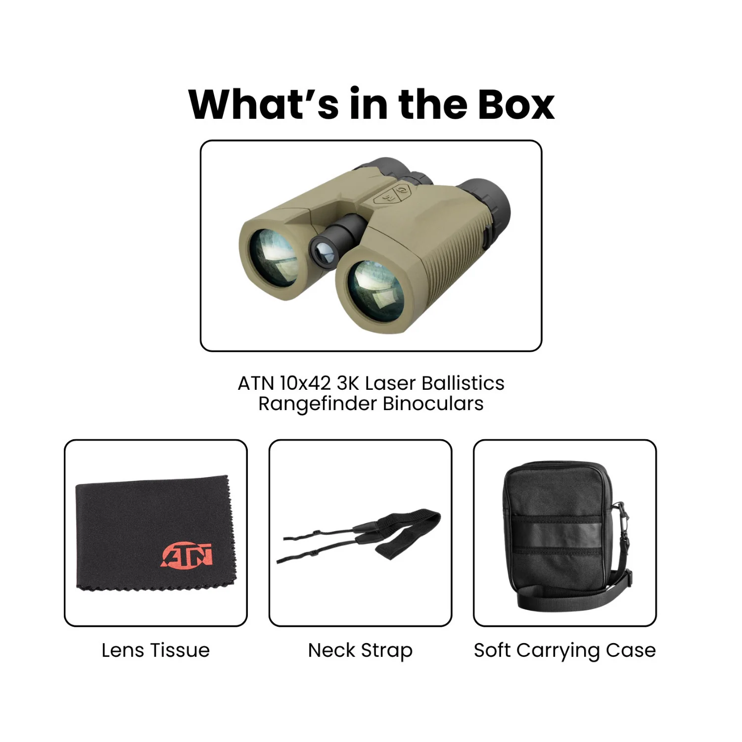 ATN 10x42 3K Laser Ballistics Rangefinder Binoculars IPX6 with LCD Display - Image 8