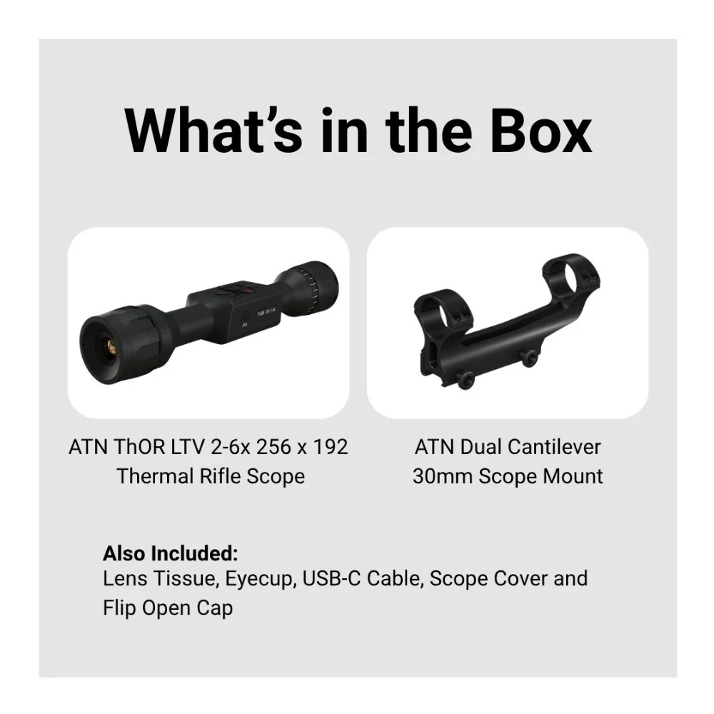 ATN ThOR LTV 2-6x 256 x 192 12 Micron Ultra-Light Thermal Rifle Scope Bundle - Image 10