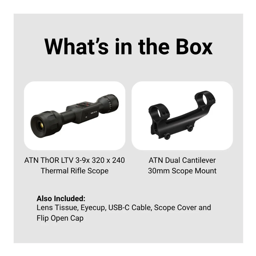 ATN ThOR LTV 3-9x 320 x 240 12 Micron Ultra Light Thermal Rifle Scope Bundle - Image 10
