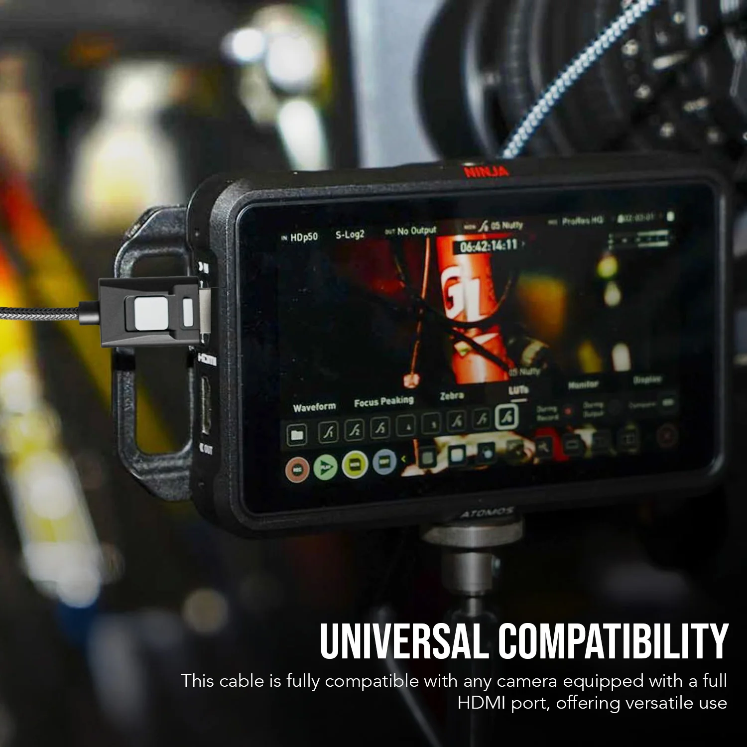 Atomos 4K60 HDR Locking High Speed Full HDMI to HDMI Cable (Black) Bundle - Image 5