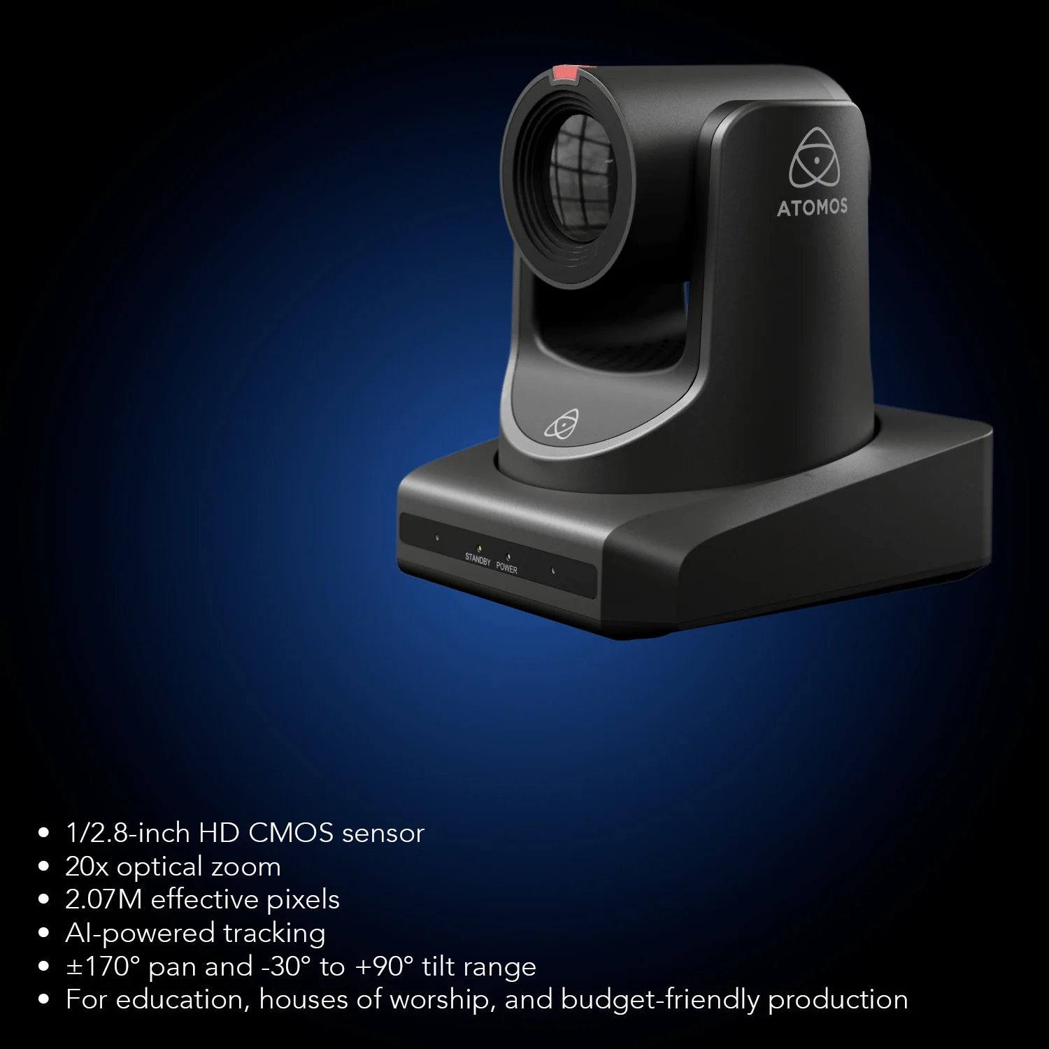 Atomos A-Eye HD-20X Auto-Tracking PTZ Camera 20X Optical Zoom CMOS Sensor Bundle - Image 3