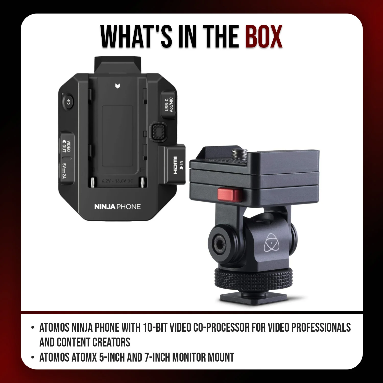 Atomos Ninja 10-Bit Video Co-Processor Phone for Video Professionals with AtomX Monitor Mount Bundle - Image 7