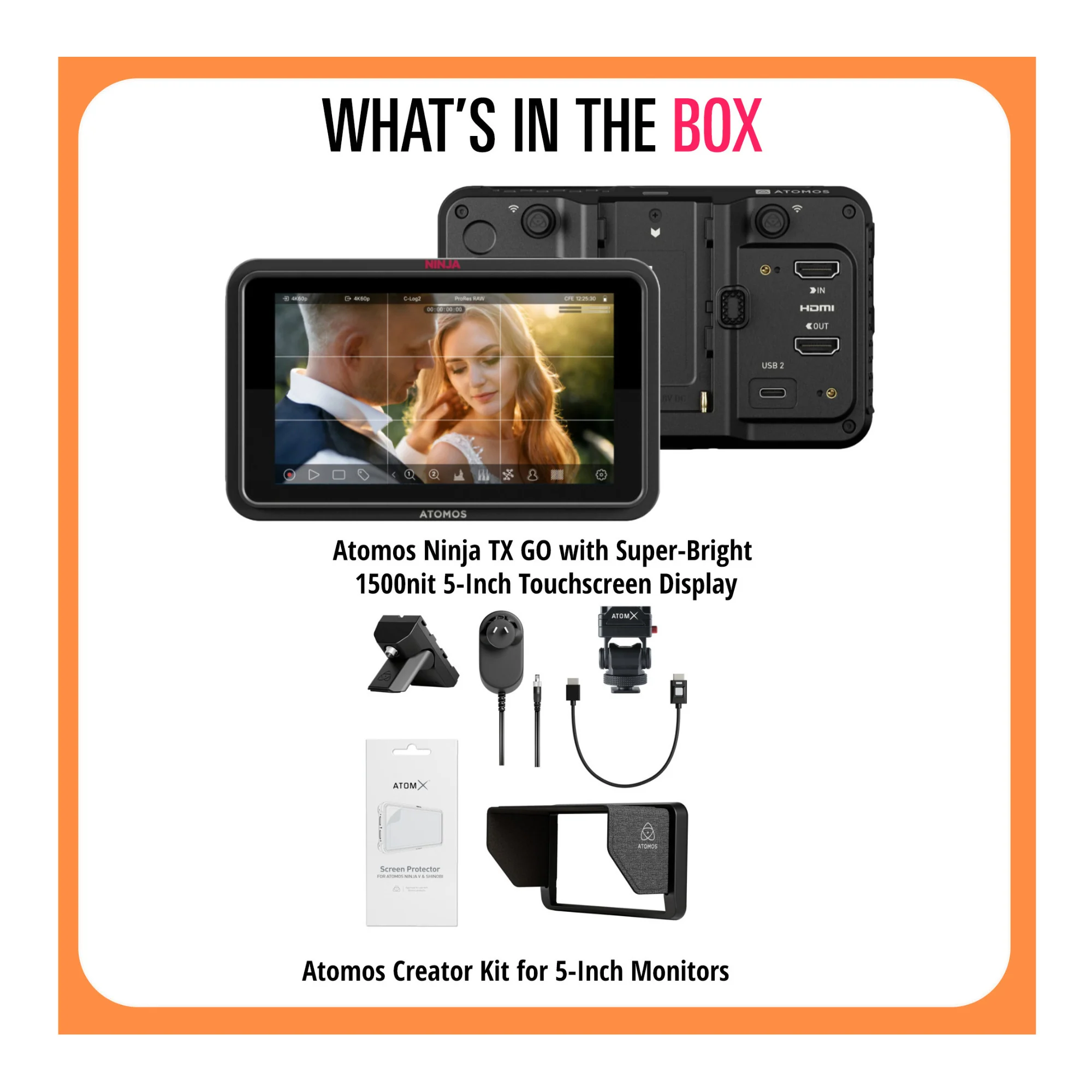 Atomos Ninja TX GO with 1500nit 5-Inch Touchscreen Display and 5-in Creator Kit - Image 8