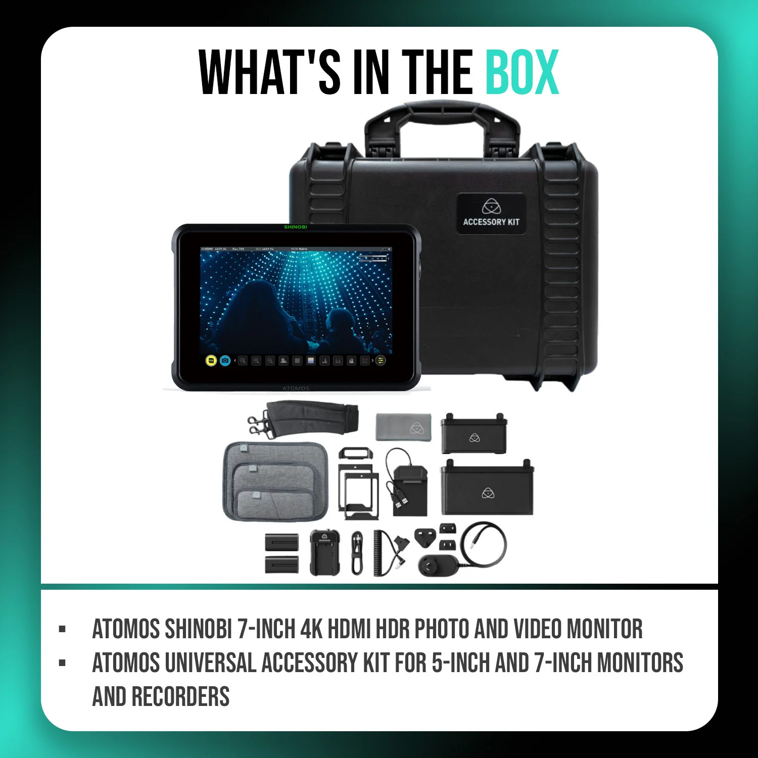 Atomos Shinobi 7-Inch 4K HDMI HDR Photo and Video Monitor and Universal Accessory Kit Bundle - Image 7