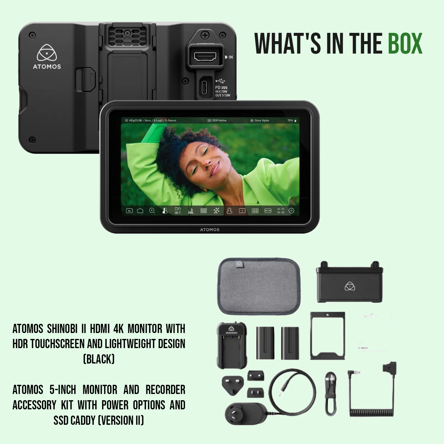 Atomos Shinobi II HDMI 4K Monitor with HDR Touchscreen with Atomos Monitor Accessory Kit Bundle - Image 7