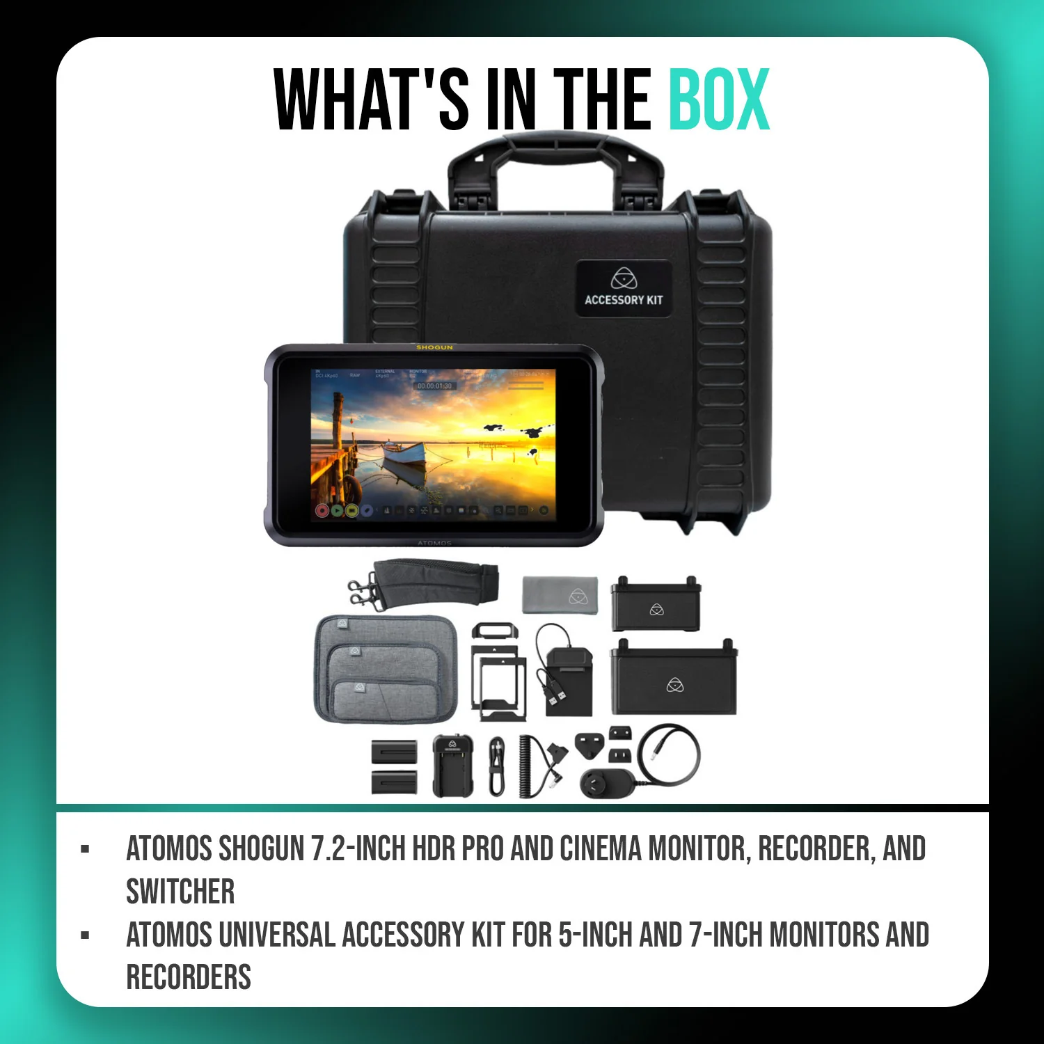 Atomos Shogun 7.2-Inch HDR Monitor, Recorder, and Switcher Bundle with Universal Accessory Kit - Image 7