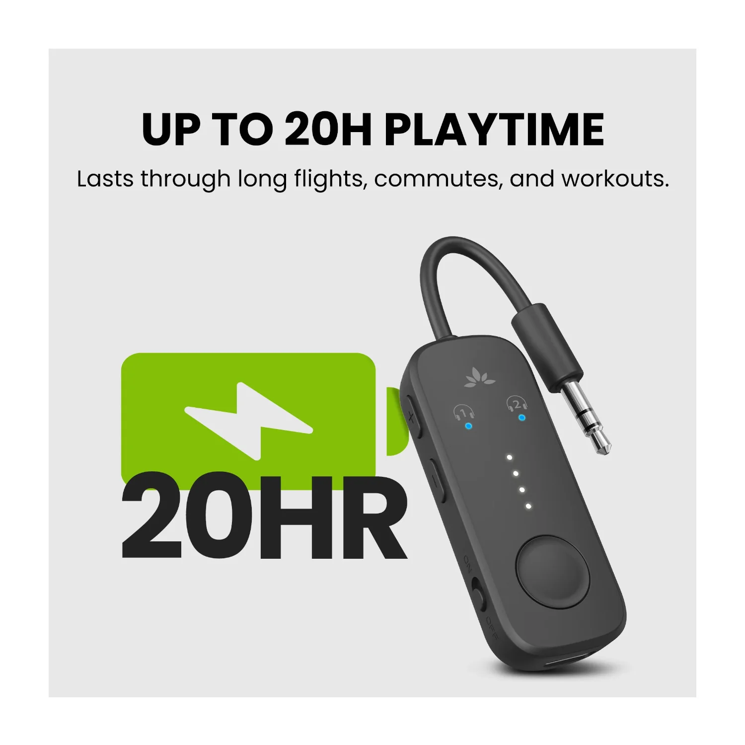 Avantree Relay Premium Bluetooth 5.3 Transmitter with aptX Adaptive (Black) - Image 4