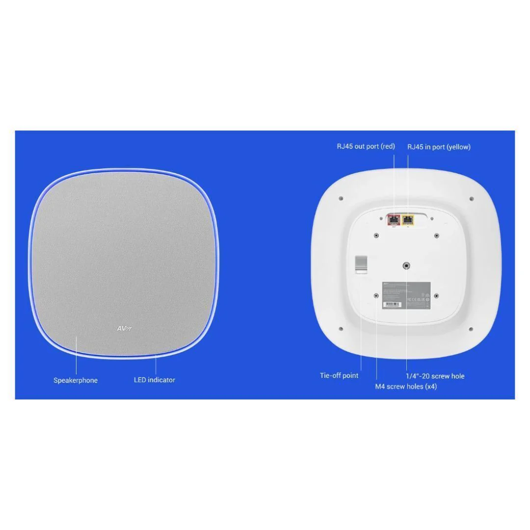 AVer FONE700 Ceiling Speakerphone System with Noise Suppression and Double-Talk Detection (White) - Image 2