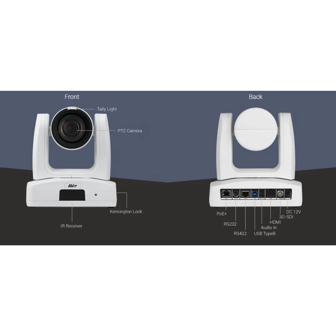 AVer PTZ211 HD AI PTZ Camera with NDI, Preset Zone Tracking, and 4 Multi-Stream Capability (White) - Image 4