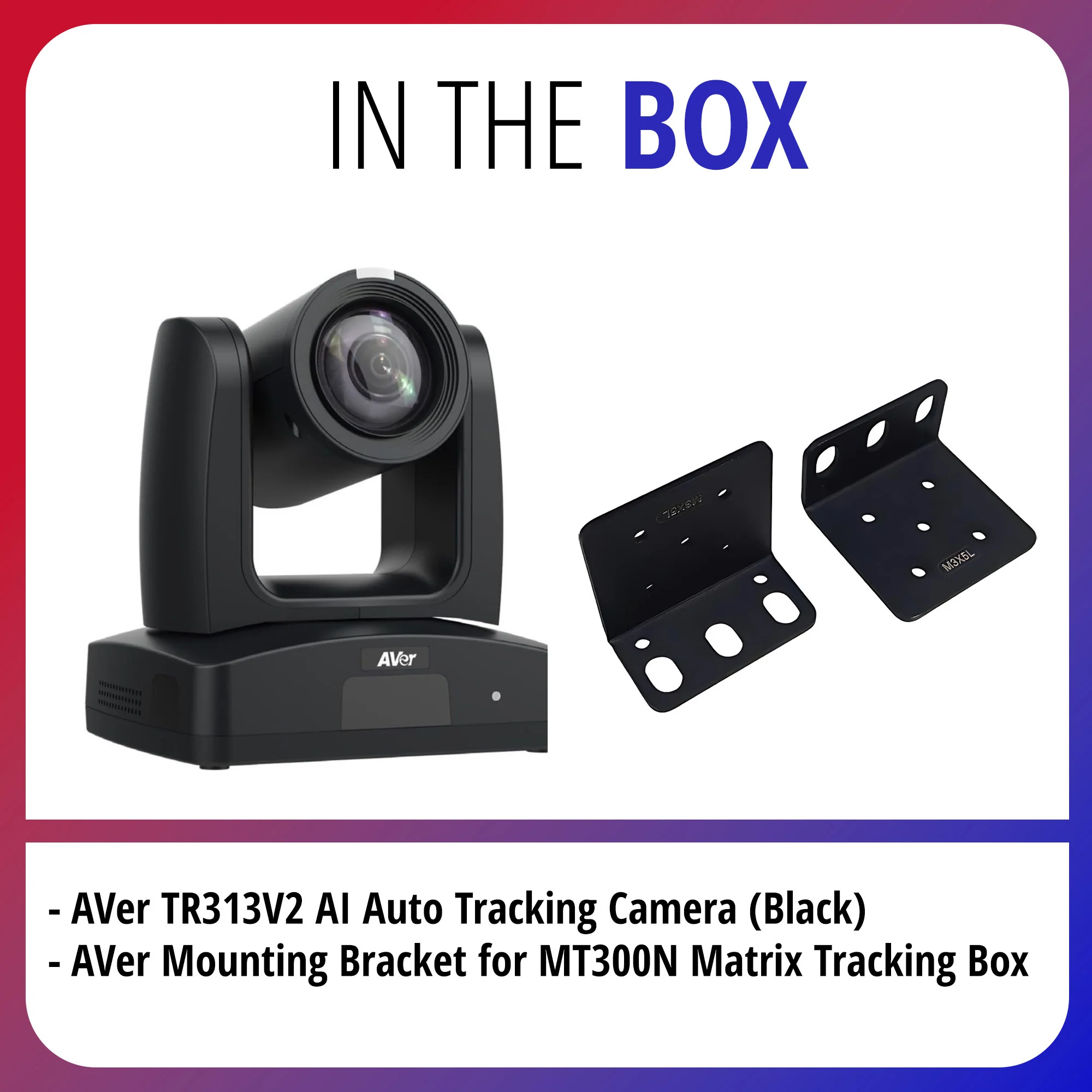 AVer TR313V2 AI Auto Tracking Camera with Mounting Bracket for MT300N Bundle - Image 6
