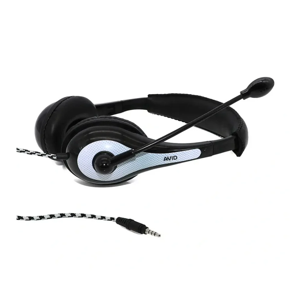 AVID Education AE-36 Headset with Noise Cancelling Microphone and 3.5mm Plug (White)