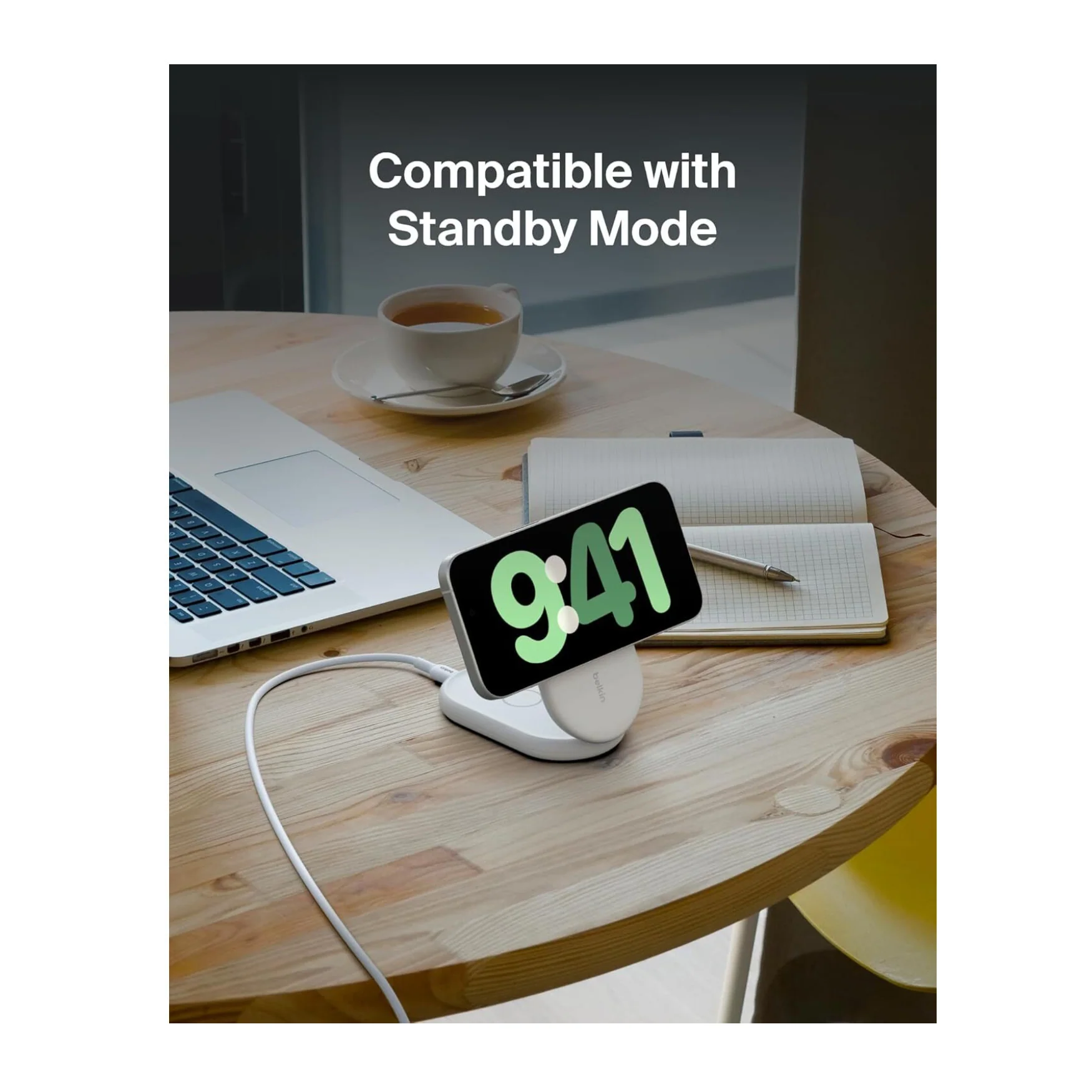 Belkin BoostCharge 15W 2-in-1 Magnetic Foldable Wireless Qi2 Charging Stand (Pink) - Image 6