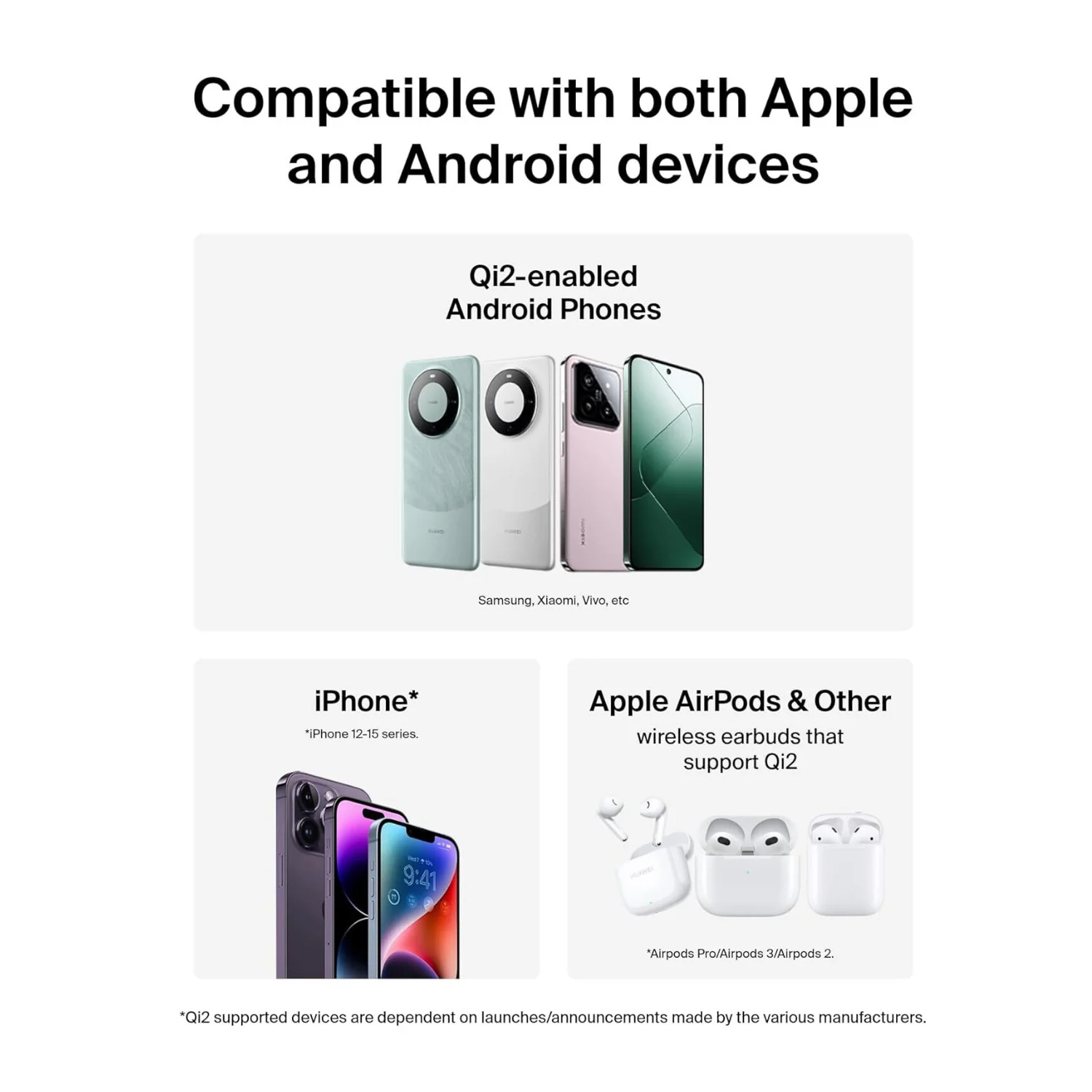 Belkin 2-in-1 Magnetic Foldable Wireless Charger 15W for IPhone (White) - Image 6