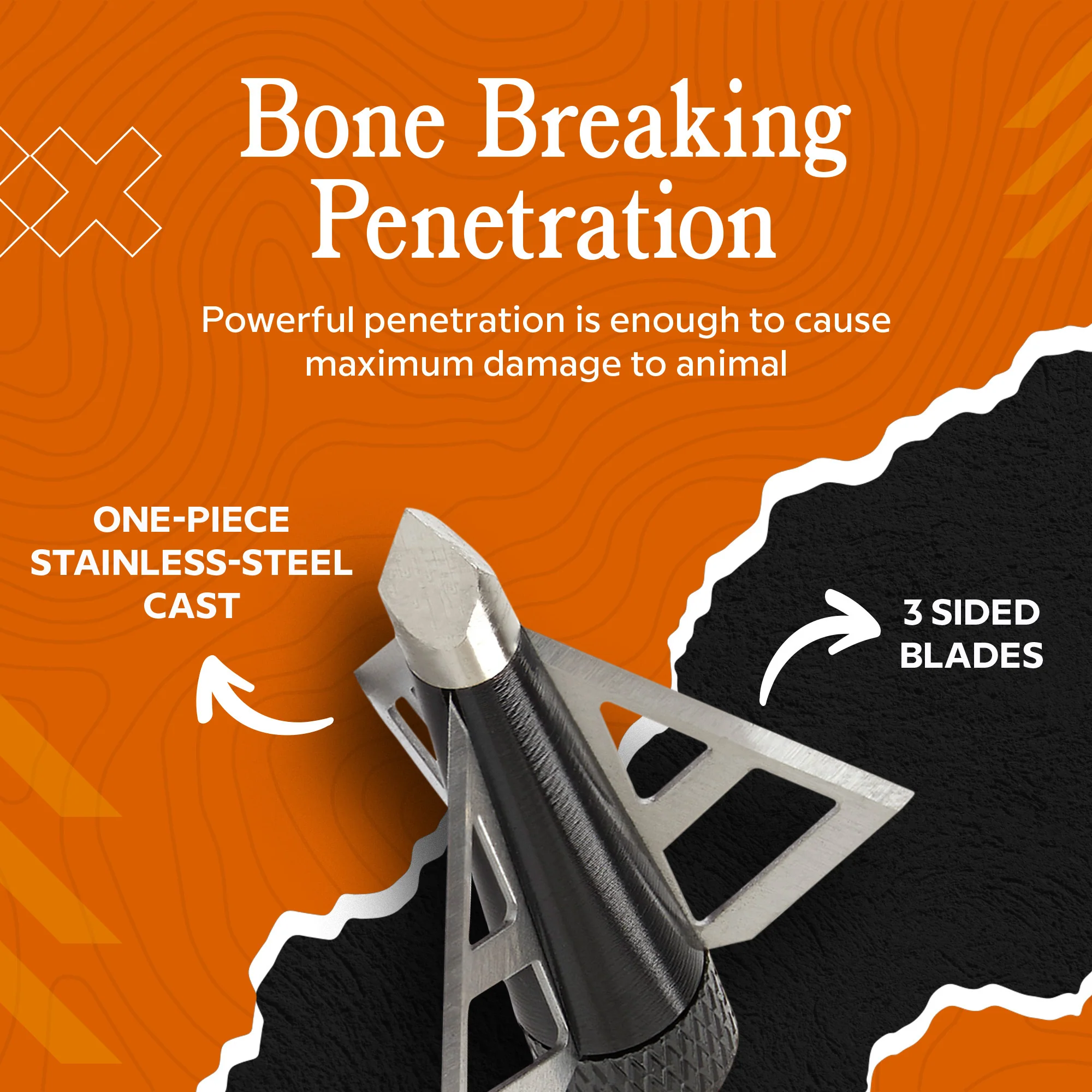 BELOW ZERO Hunting Broadheads/Crossbow & Compound Bow Arrow Heads (6 Pieces) - Image 2
