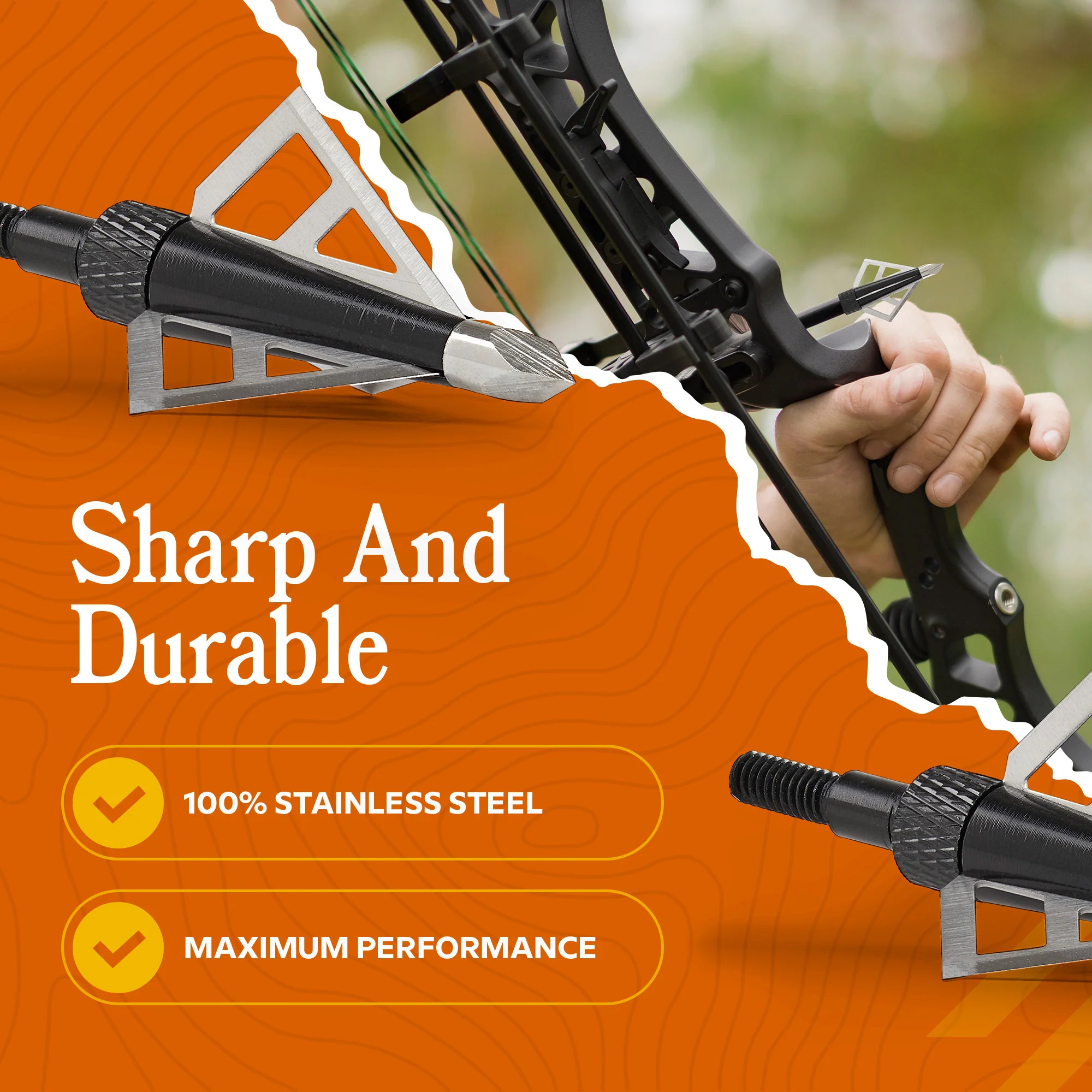 BELOW ZERO Hunting Broadheads/Crossbow & Compound Bow Arrow Heads (6 Pieces) - Image 3