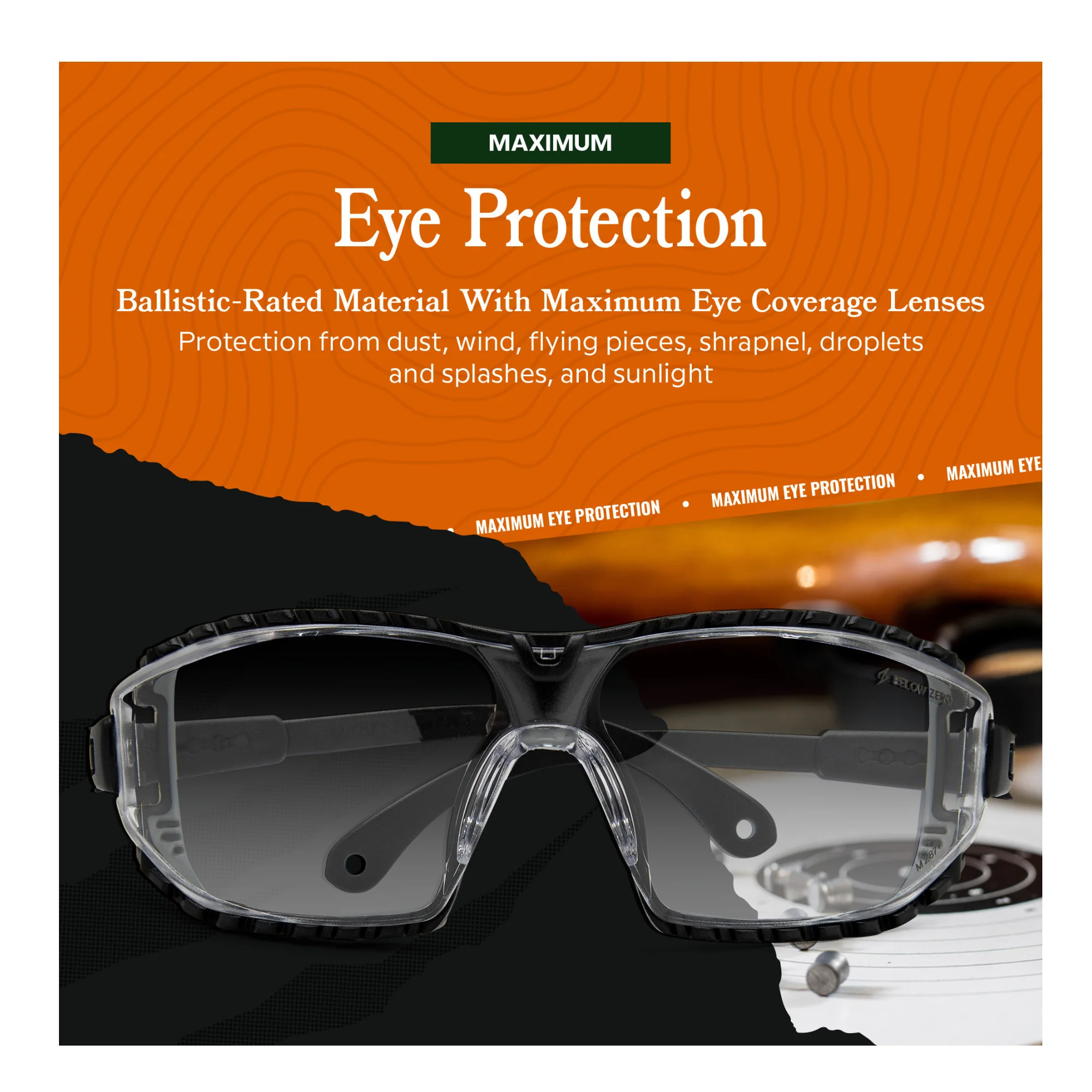 BELOW ZERO Ballistic Protection Glasses (Clear) - Image 5
