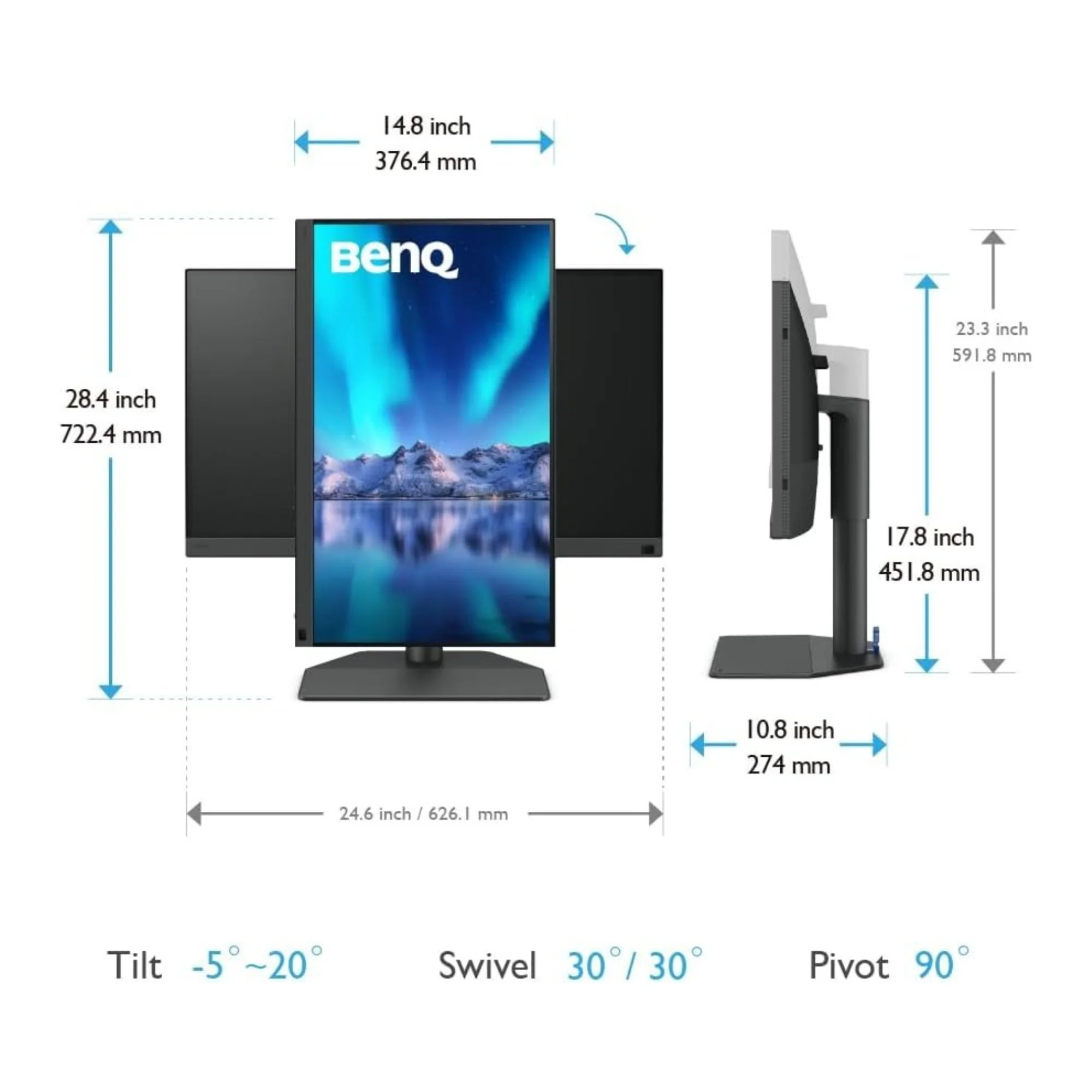 BenQ PhotoVue SW272Q 27-Inch 1440p HDR Monitor (Black) Bundle - Image 10