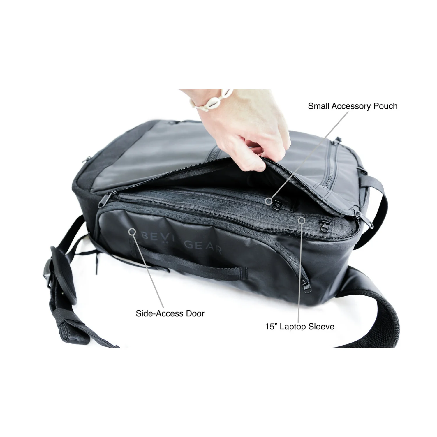 BEVISGEAR Top Shelf Sling-Style Digital SLR Camera Backpack with Customizable Dividers (Black, 22 L) - Image 4