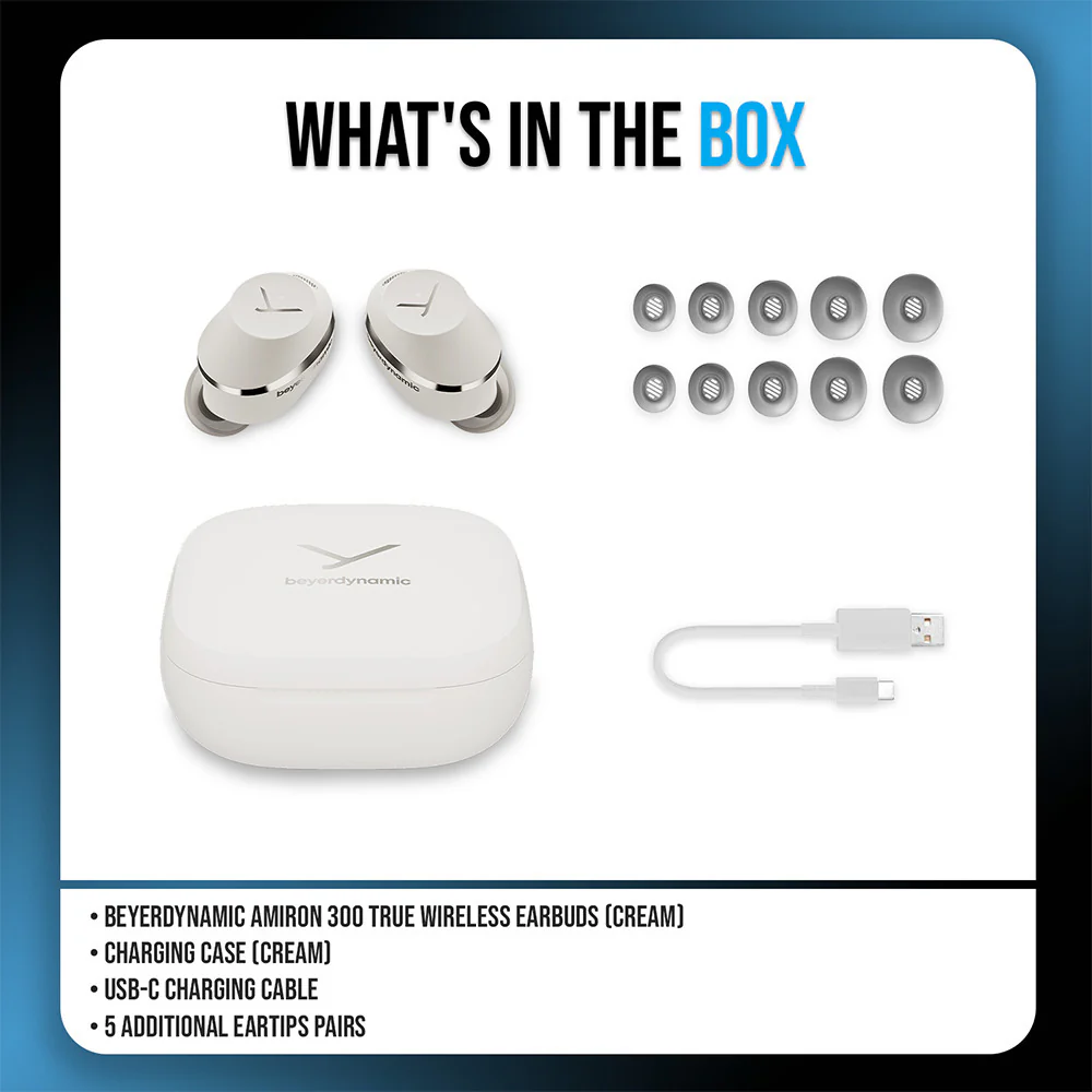 Beyerdynamic Amiron 300 Wireless Earbuds with Active Noise Cancellation (Cream) - Image 7