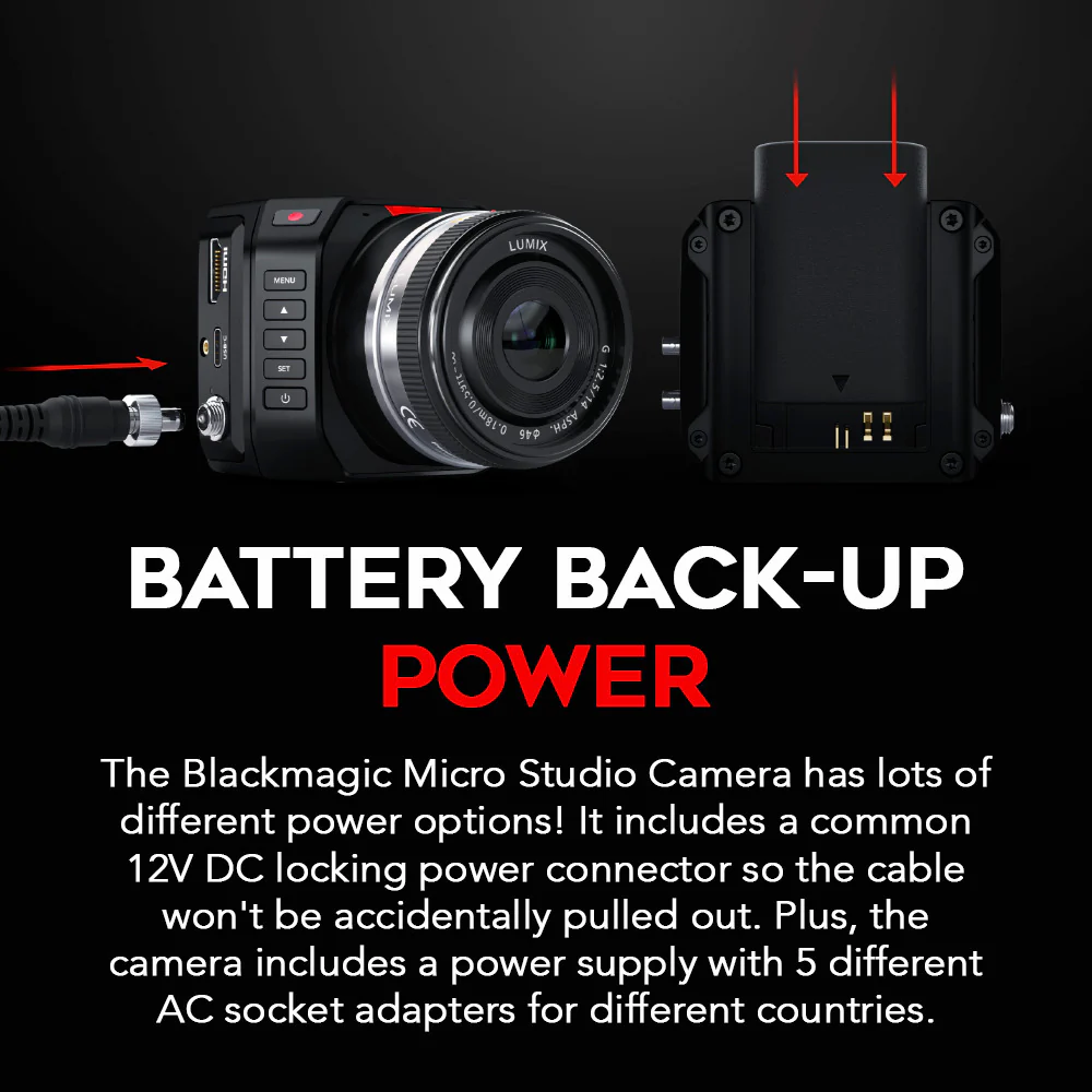 Blackmagic Design Micro Studio Camera 4K G2 with LP-E6 battery and Hard Carry Case - Image 6