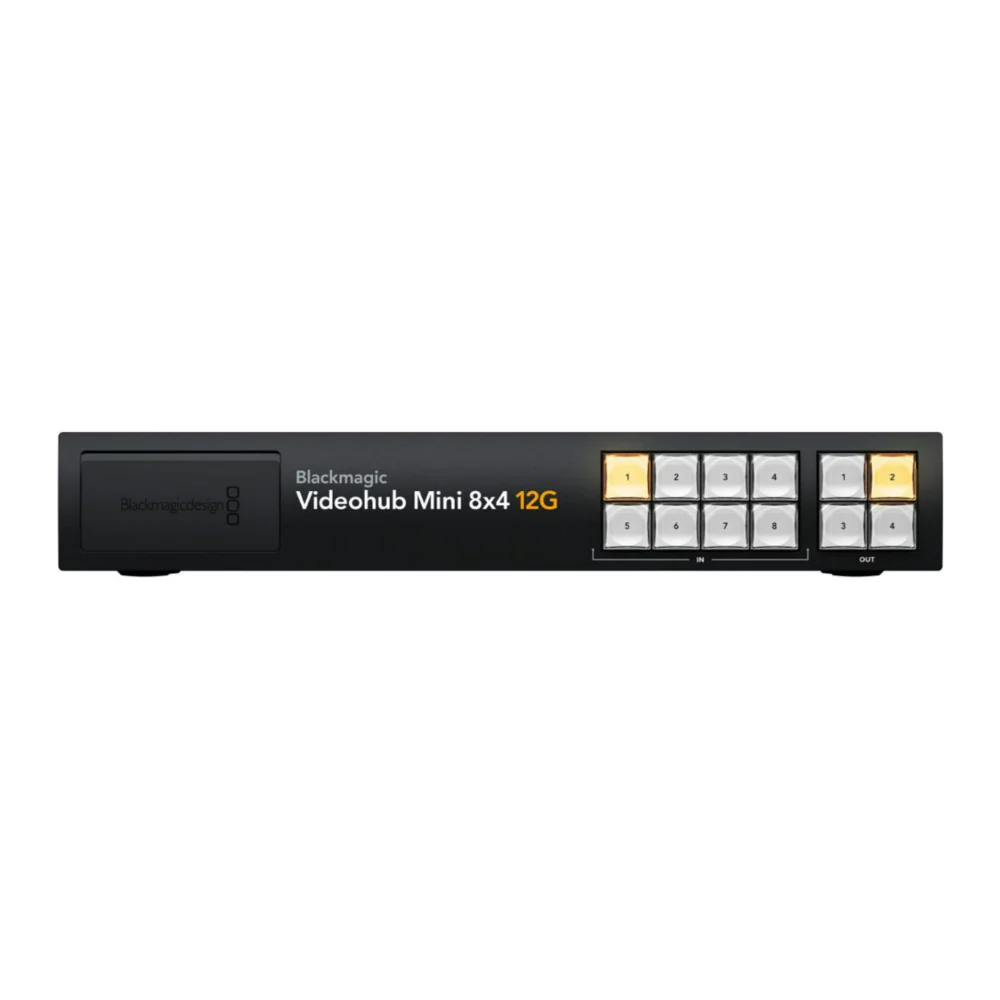 Blackmagic Design Videohub Mini 8x4 12G Compact Video Router with 12G-SDI Connection (Black)