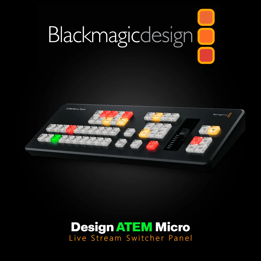 Blackmagic Design ATEM Micro Live Stream Switcher Panel with 50 Tri-Color LED Backlit Buttons - Image 2