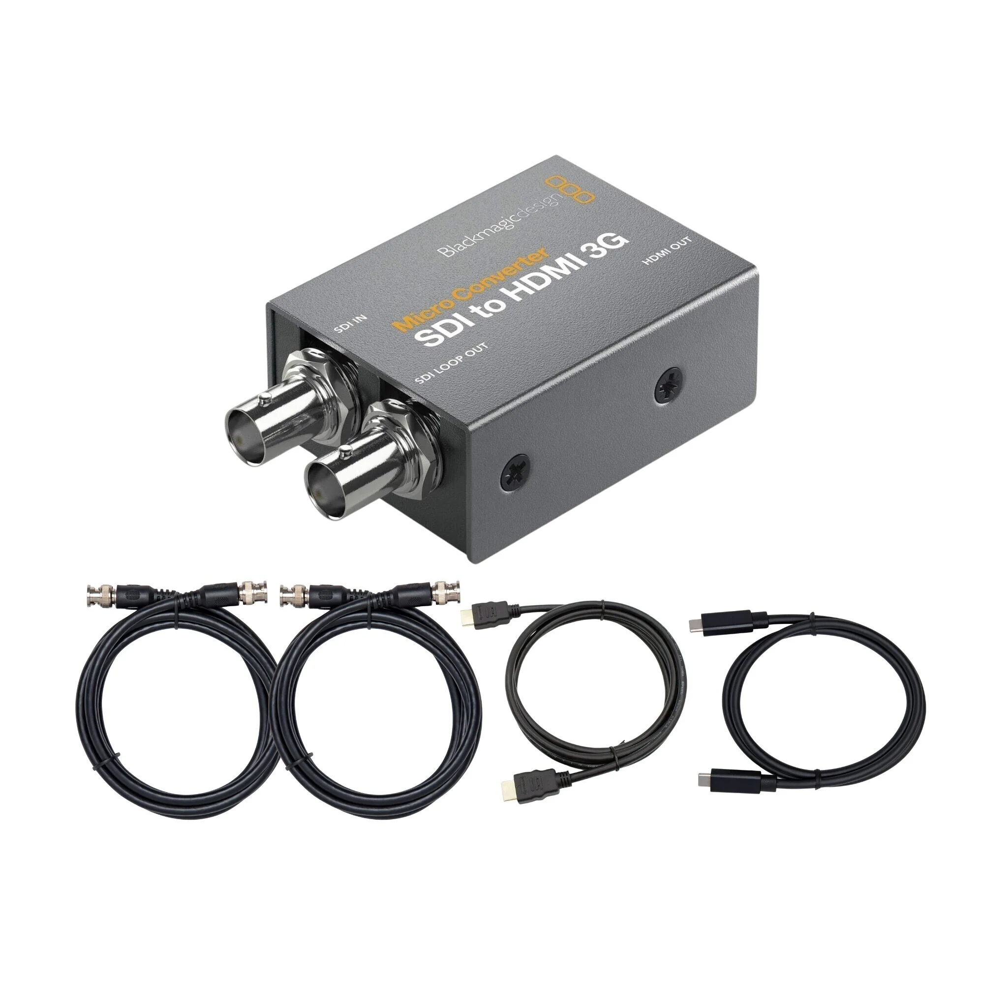 Blackmagic Design Micro Converter SDI to HDMI 3G with USB-C 40 GBPS 2.5-Feet Cable Bundle