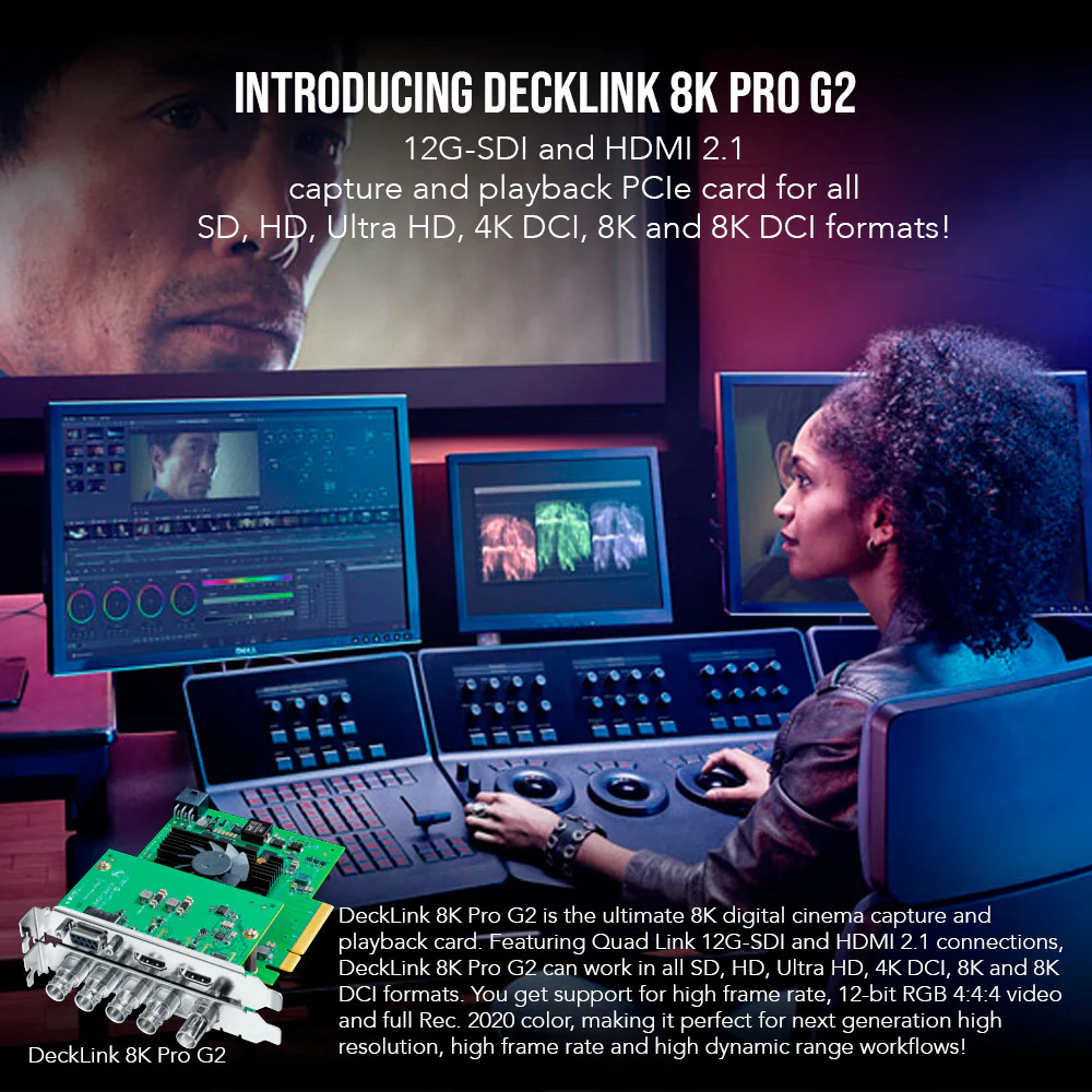 Blackmagic Design DeckLink 8K Pro G2 Capture Card with 6-Feet HDMI Cable (Silver, 2-Pack) Bundle - Image 3