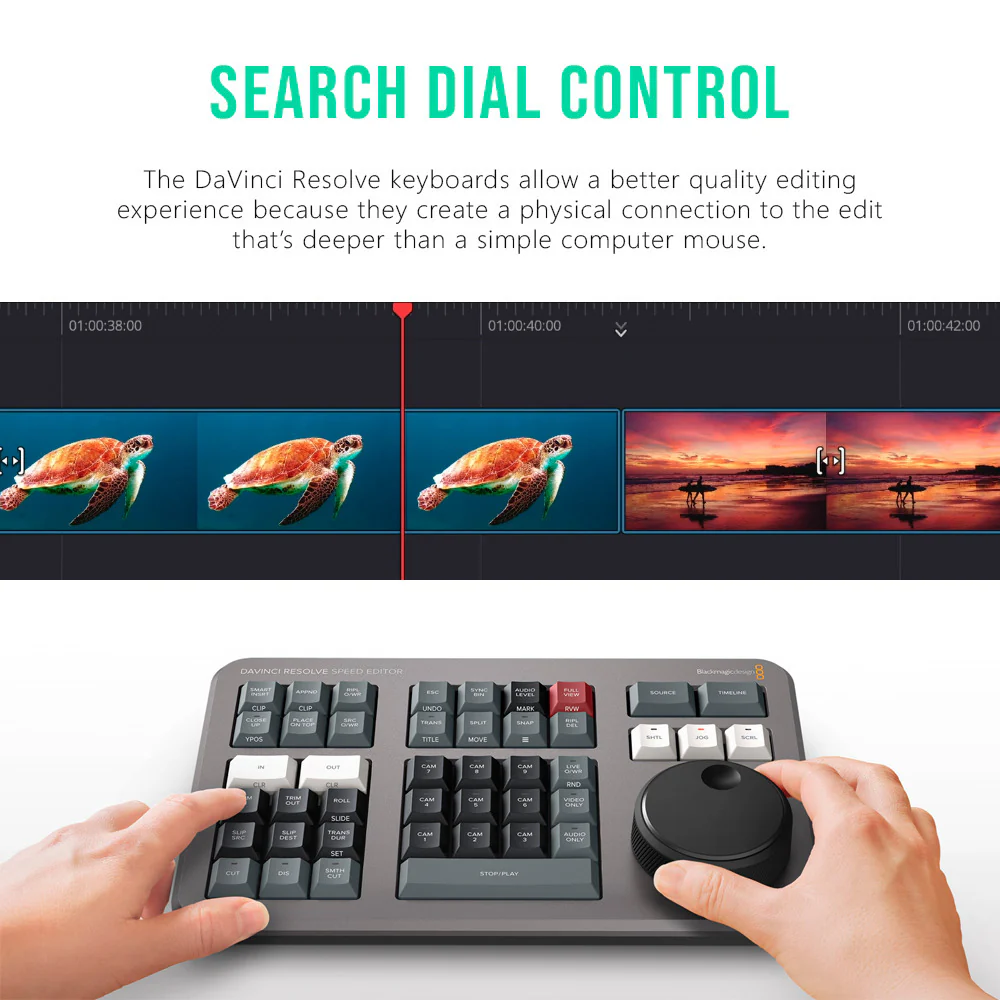 Blackmagic Design DaVinci Resolve Speed Editor with Cable and Focus Camera Ties (10-Pack) Bundle - Image 3