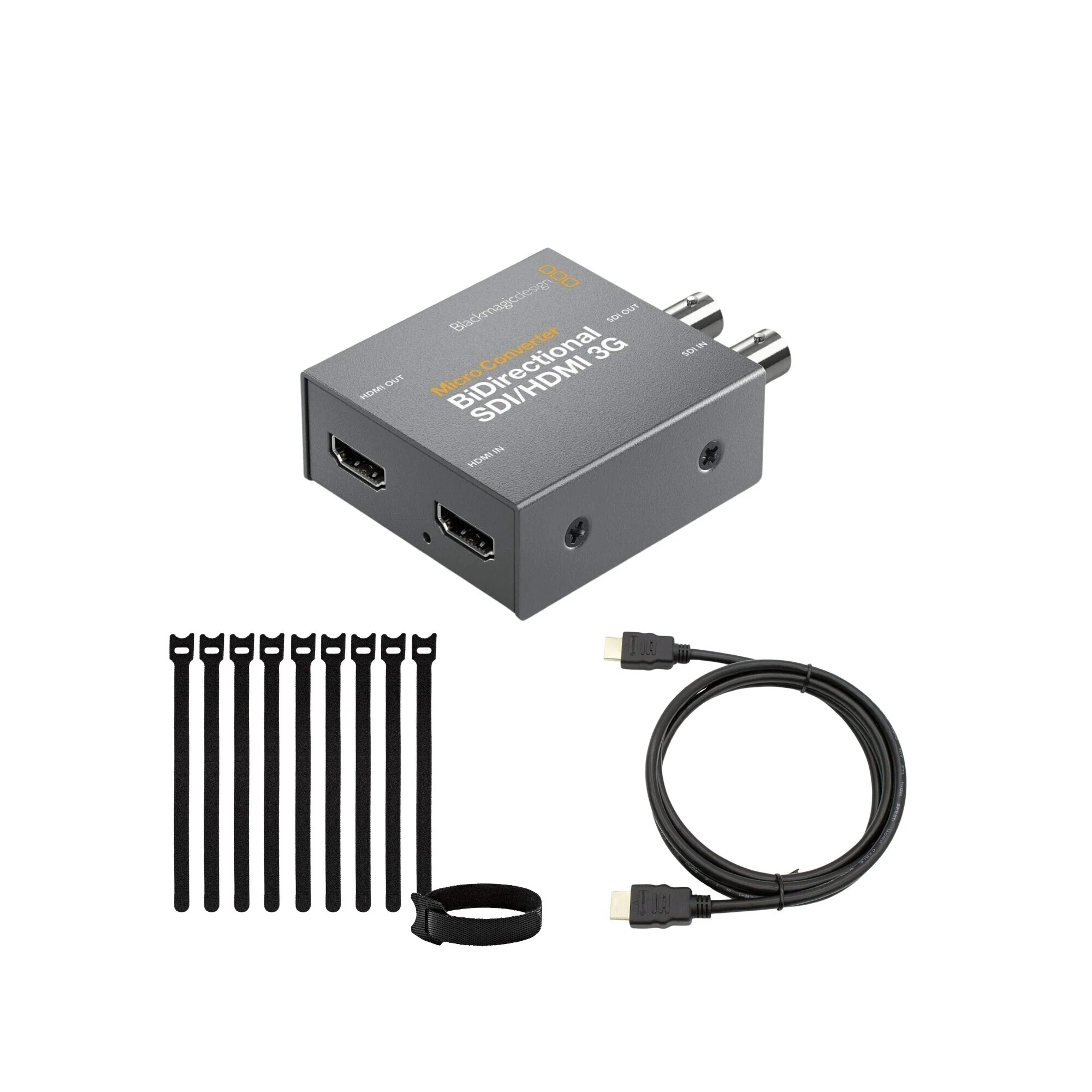 Blackmagic Design Bi-Direct SDI-HDMI 3G PSU Micro Converter (Black) with 12-Feet HDMI Cable