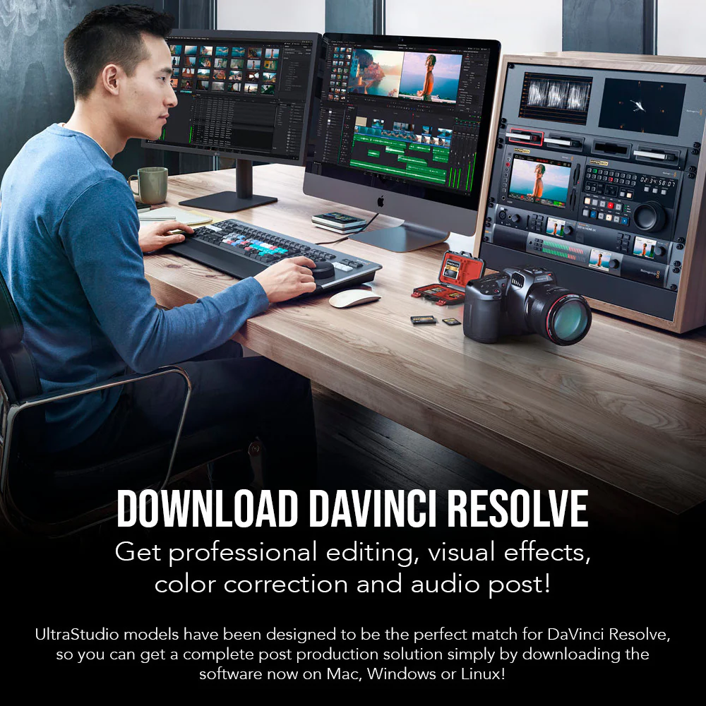 Blackmagic Design UltraStudio 4K Mini Recorder with Power Cord (Black) and Read Memory Card Bundle - Image 5