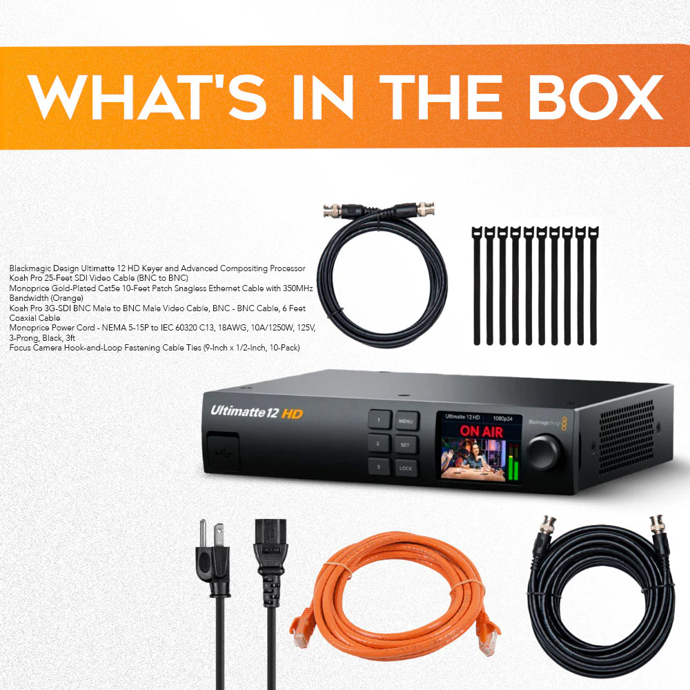Blackmagic Design Ultimatte 12 HD Keyer/Advanced Compositing Processor with Cables, and Cable Ties - Image 6