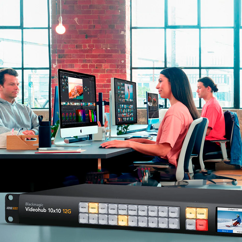 Blackmagic Design Videohub 10x10 12G Zero-Latency Video Router with Cables and Cable Ties Bundle - Image 7