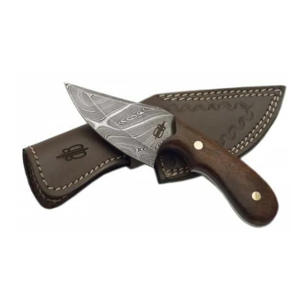 BNB Knives Wild Skinner with Damascus Steel Blade and Leather Sheath - Image 2