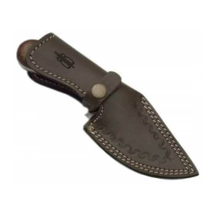 BNB Knives Wild Skinner with Damascus Steel Blade and Leather Sheath - Image 4