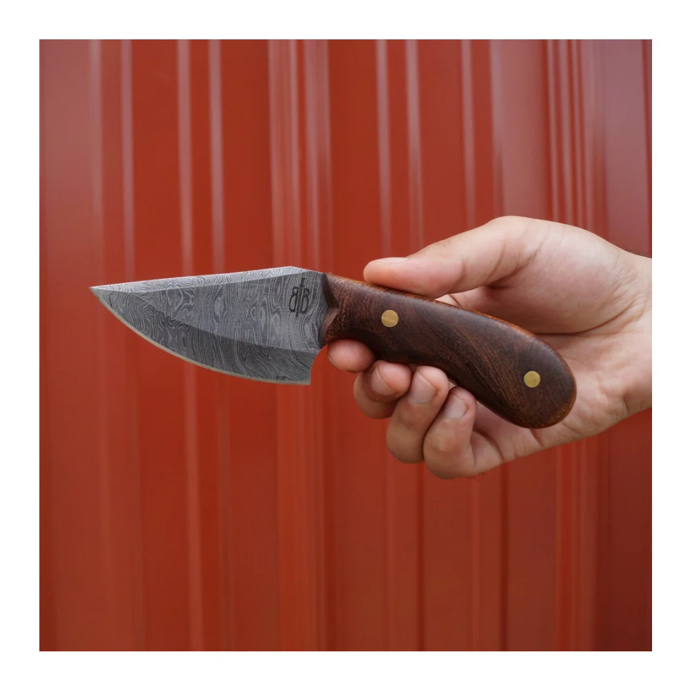BNB Knives Wild Skinner with Damascus Steel Blade and Leather Sheath - Image 5