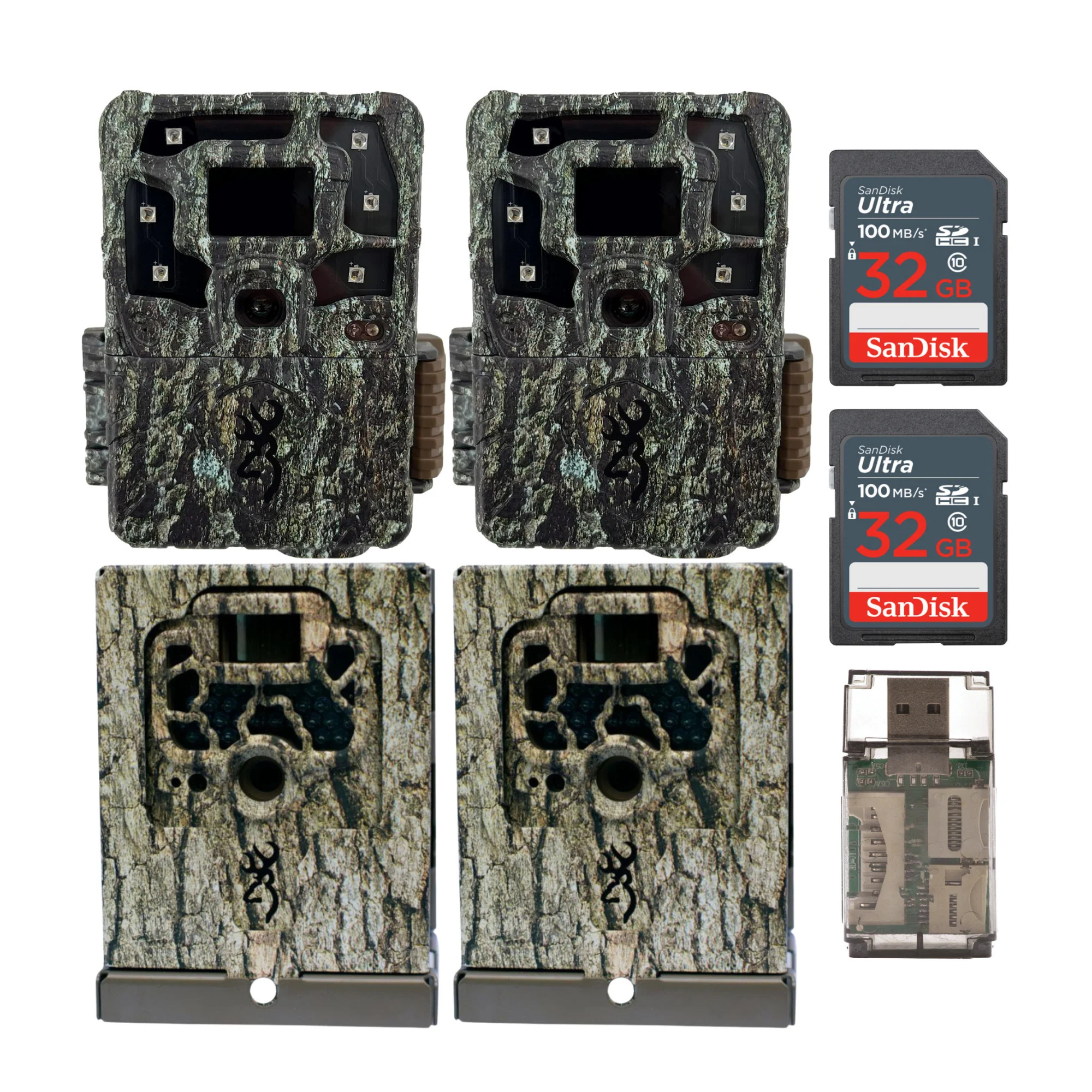 Browning Strike Force Pro X Trail Camera w/SD Card, Security Box Bundle (2-Pack)