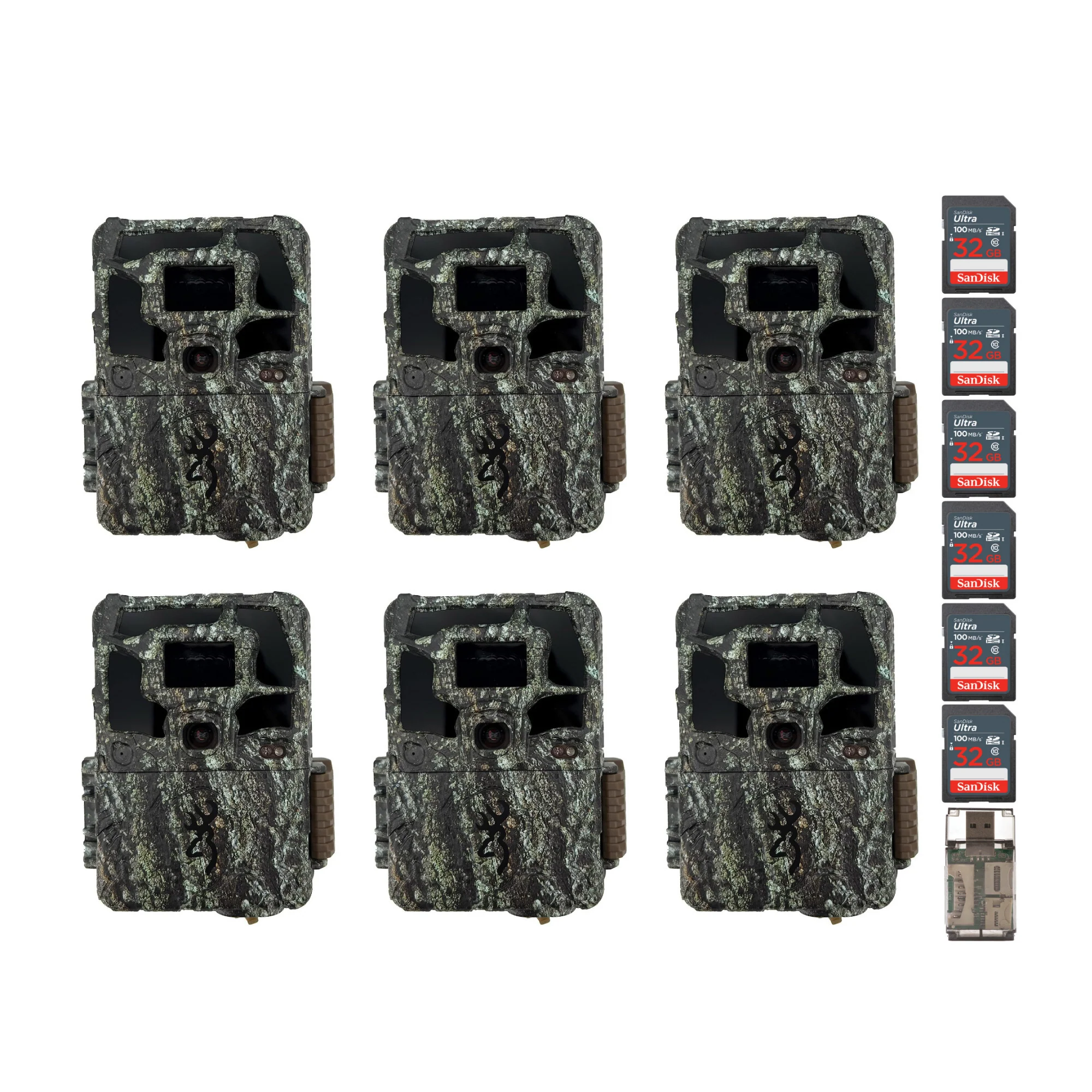 Browning Dark Ops Pro X 1080 Trail Camera with 32GB SD Card Bundle (6-Pack)