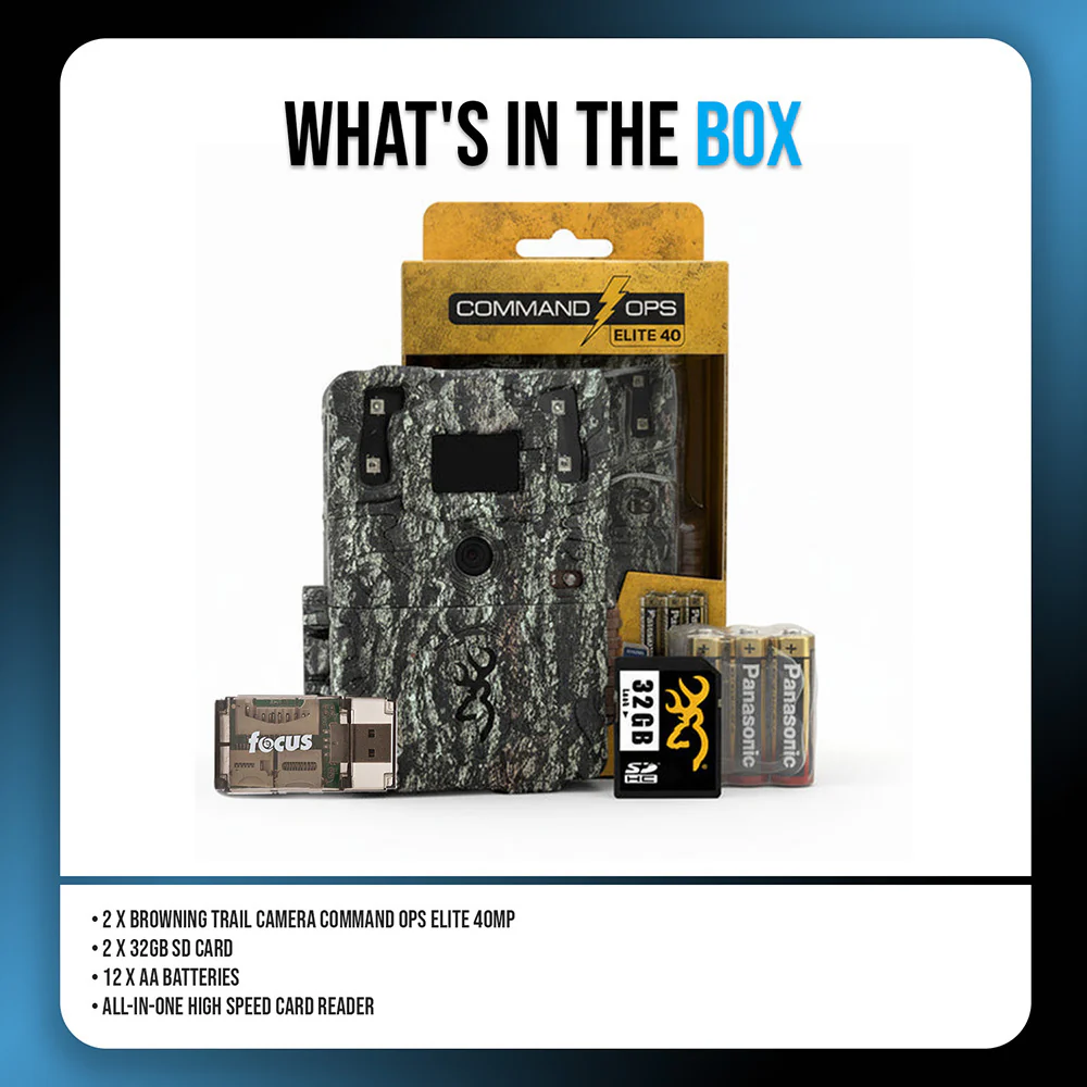 Browning Trail Camera Command Ops Elite 40 with SD Card, Batteries, Card Reader - Image 7