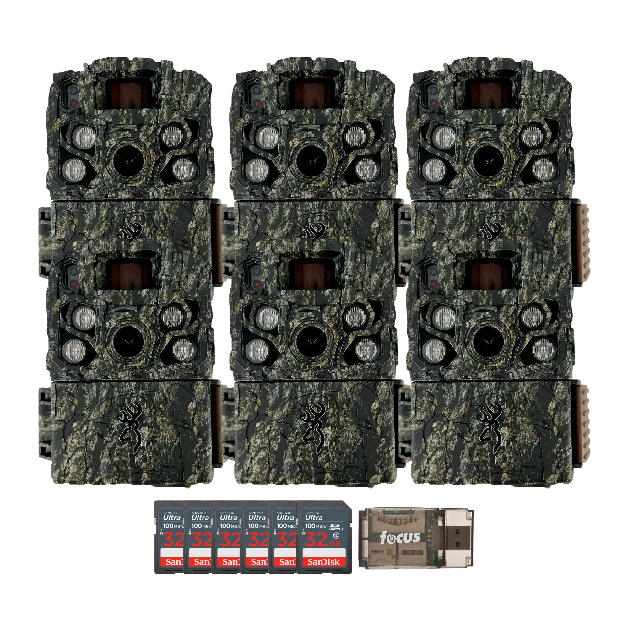 Browning Trail Cameras - Strike Force FHDR 40MP (6-Pack) with Accessories Bundle
